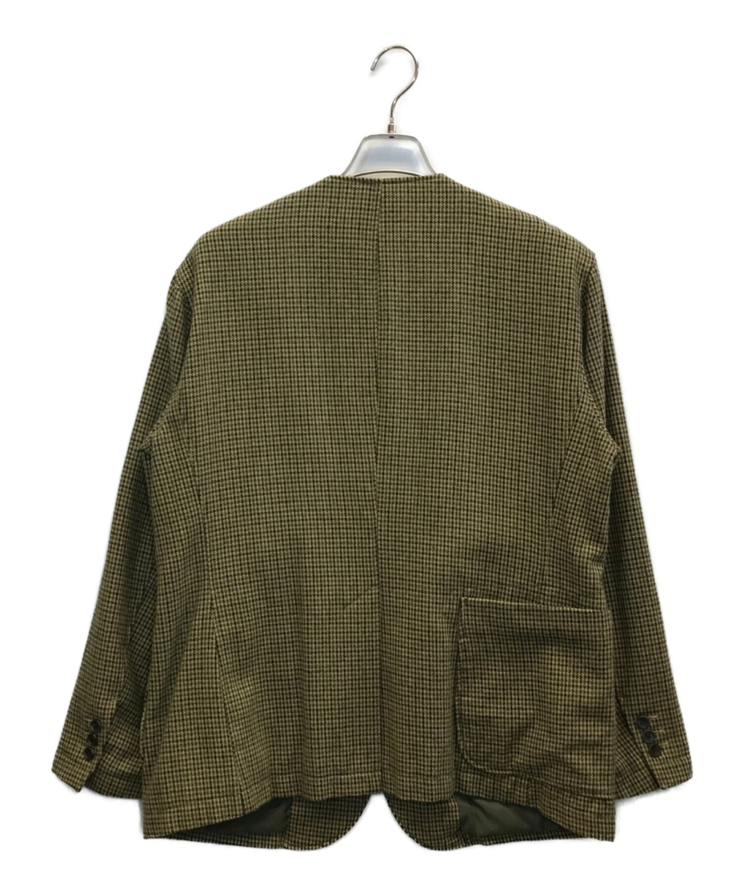 Engineered Garments (エンジニアドガーメンツ) No Collar Jacket ノーカラージャケット チェック ブラウン  サイズ:M