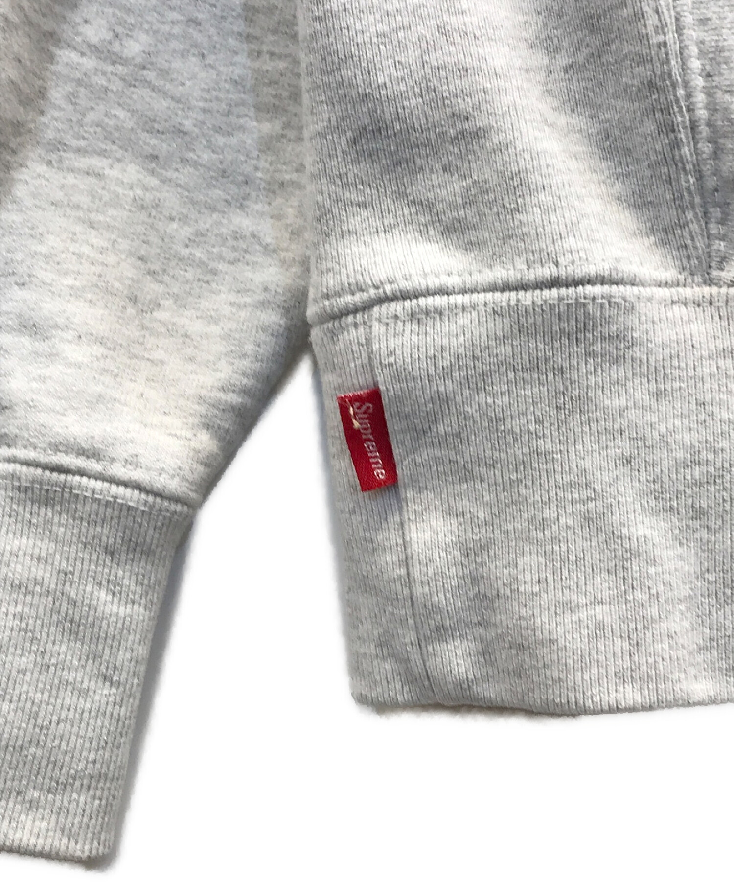 SUPREME (シュプリーム) 17AW Split Old English Hooded Sweatshirt　 スプリットオールドイングリッシュロゴフーデッドスウェットシャツ　ツートンパッチワークパーカー グレー×ピンク サイズ:S