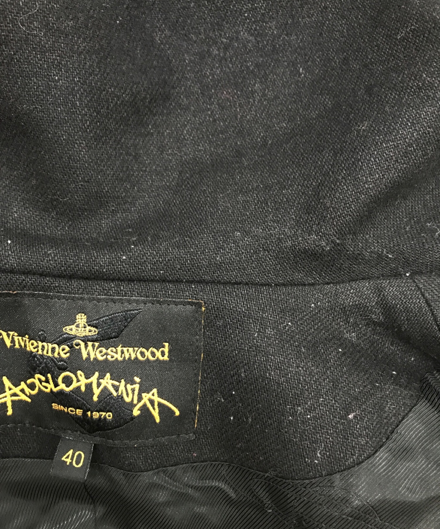 Vivienne Westwood (ヴィヴィアンウエストウッド) ビッグカラーコート ブラック サイズ:40