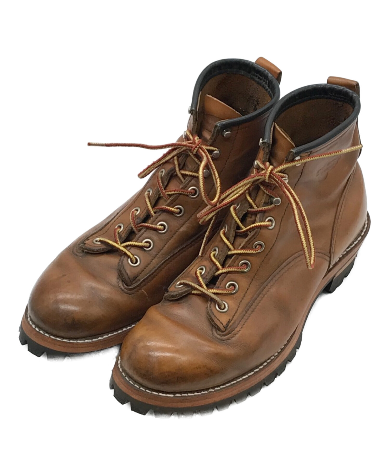 RED WING (レッドウィング) 6'LINEMAN BOOTS　ラインマンブーツ　レザーレースアップブーツ ブラウン サイズ:8 1/2 D