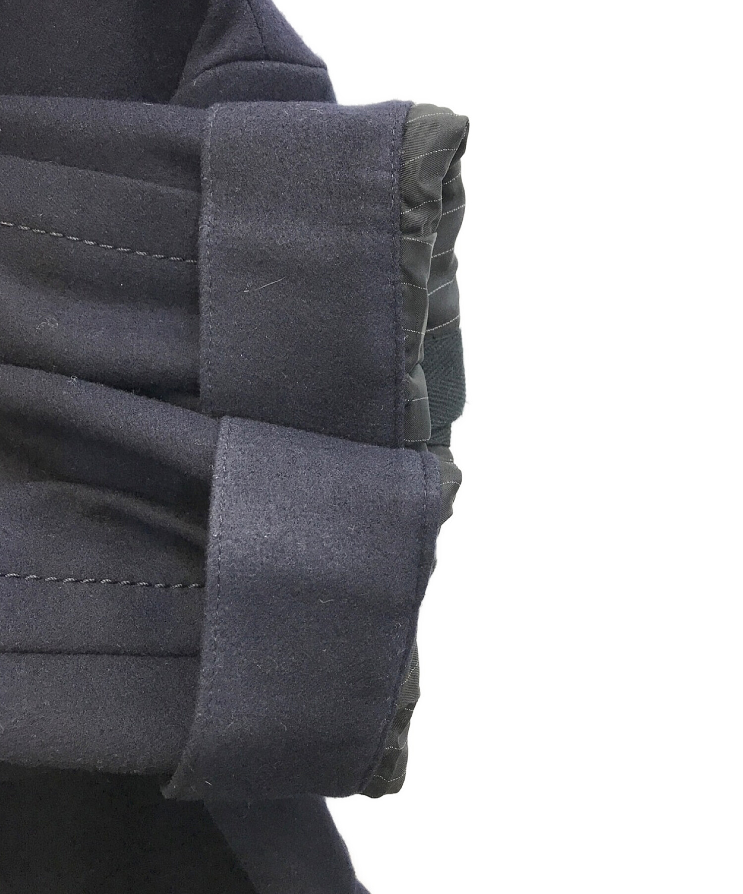 sacai (サカイ) 22AW Wool Melton Coat　ウール メルトン ベルテッド ドッキング コート ネイビー サイズ:1