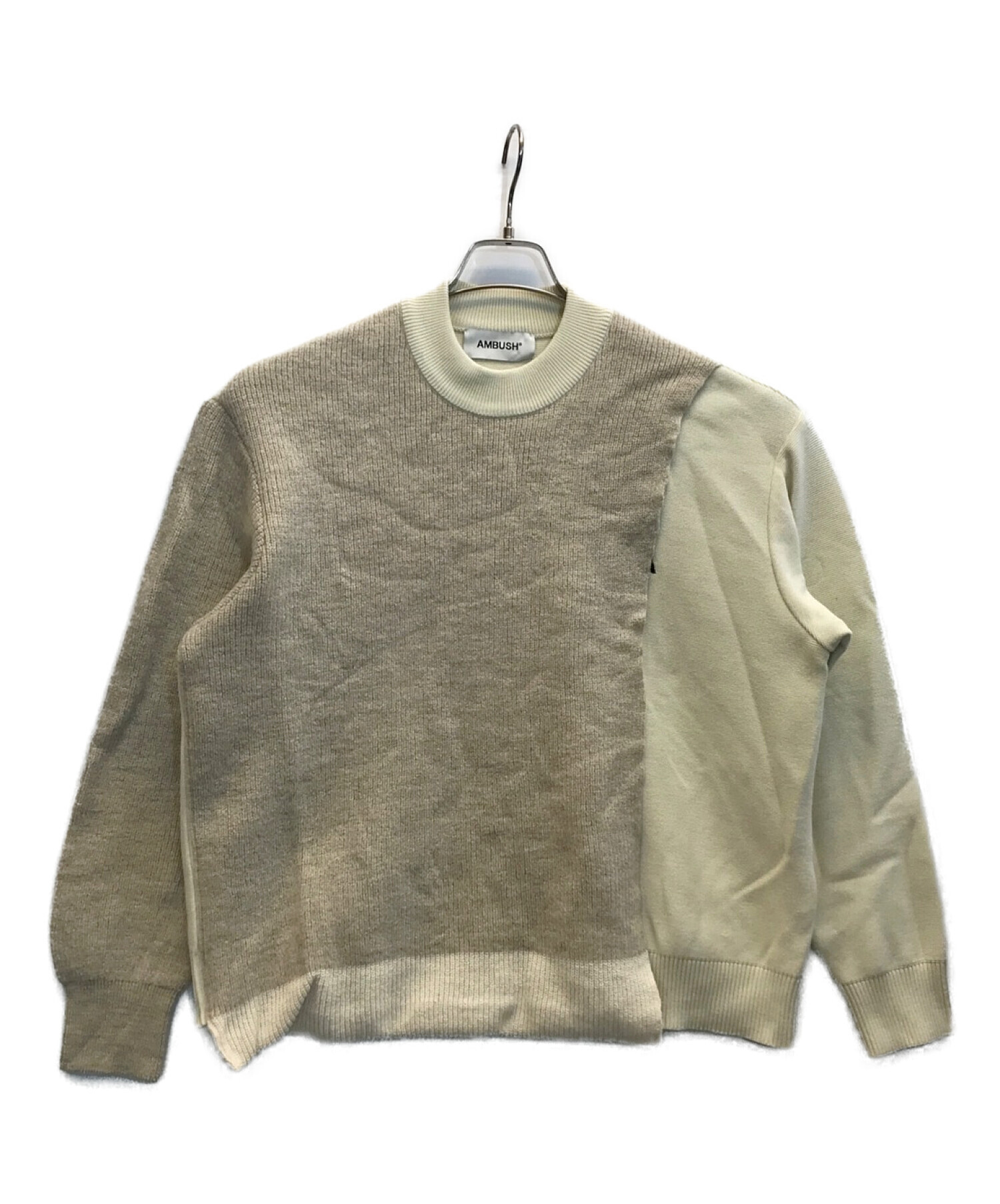 AMBUSH (アンブッシュ) OVERLAP CREANECK KNIT / オーバーラップクルーネックニット ホワイト サイズ:1