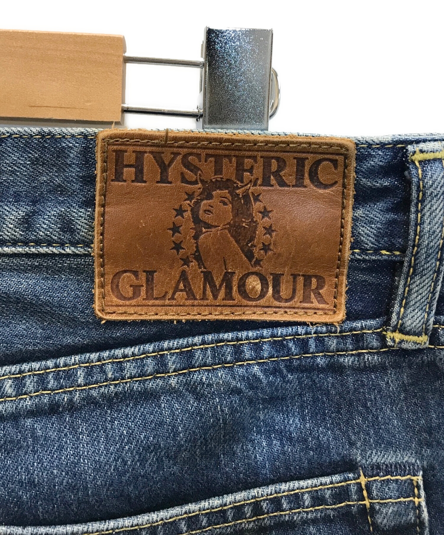 Hysteric Glamour (ヒステリックグラマー) クラッシュ加工スタッズデニムパンツ インディゴ サイズ:34