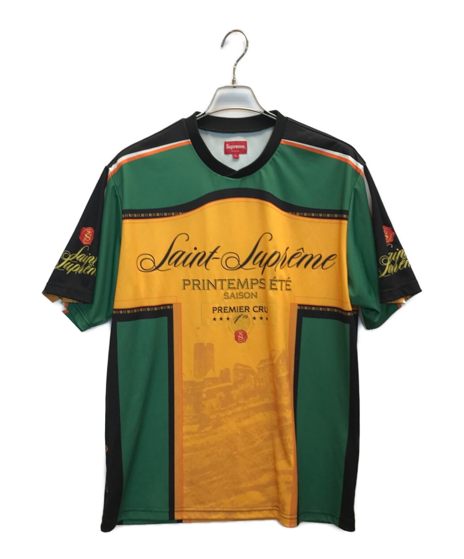 SUPREME (シュプリーム) 22SS Premier Soccer Jersey　プレミアサッカージャージ　ゲームシャツ グリーン×オレンジ  サイズ:L