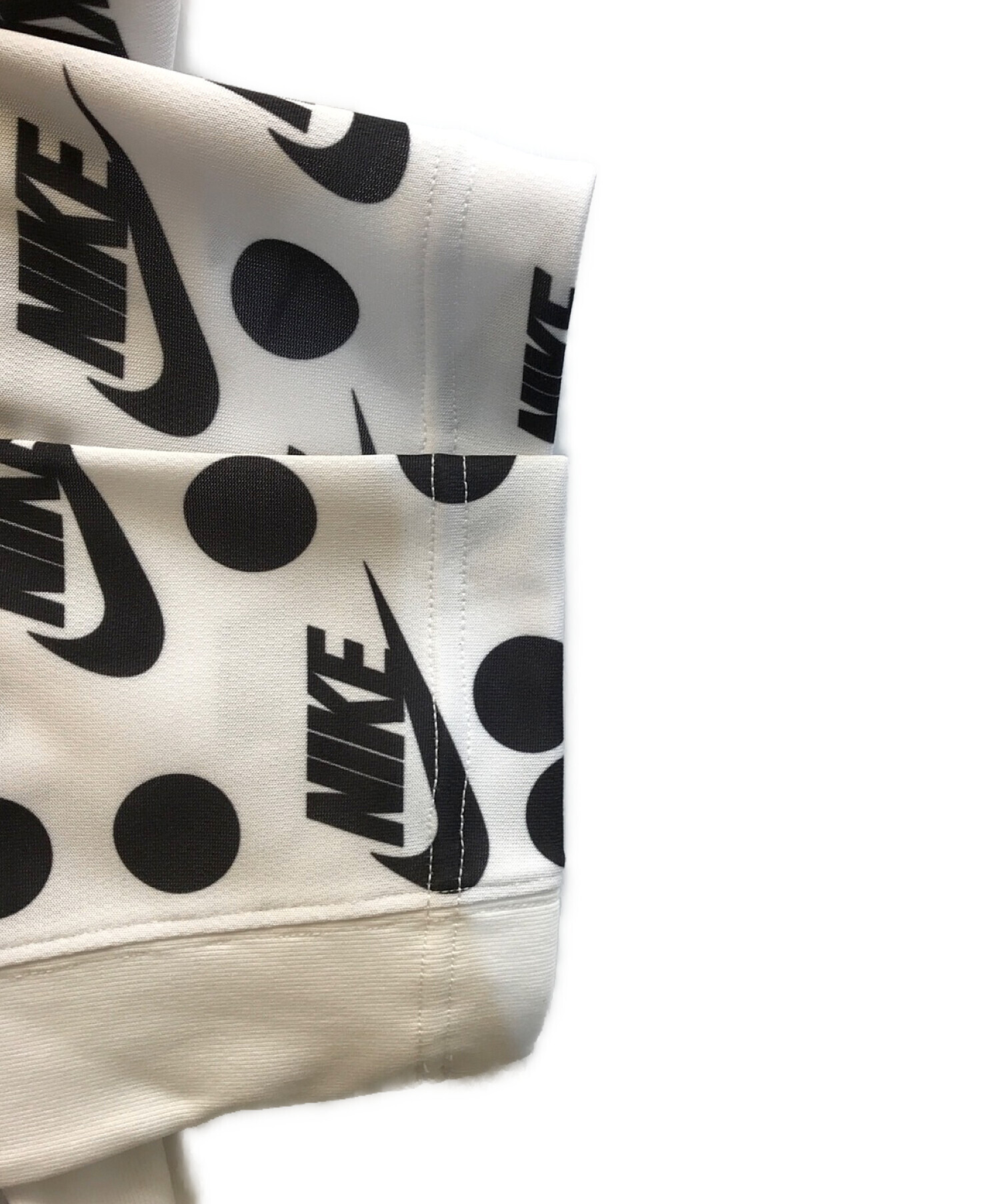 BLACK COMME des GARCONS (ブラックコムデギャルソン) NIKE (ナイキ) 総柄ロゴドットコラボカットソー ブラック×ホワイト  サイズ:L