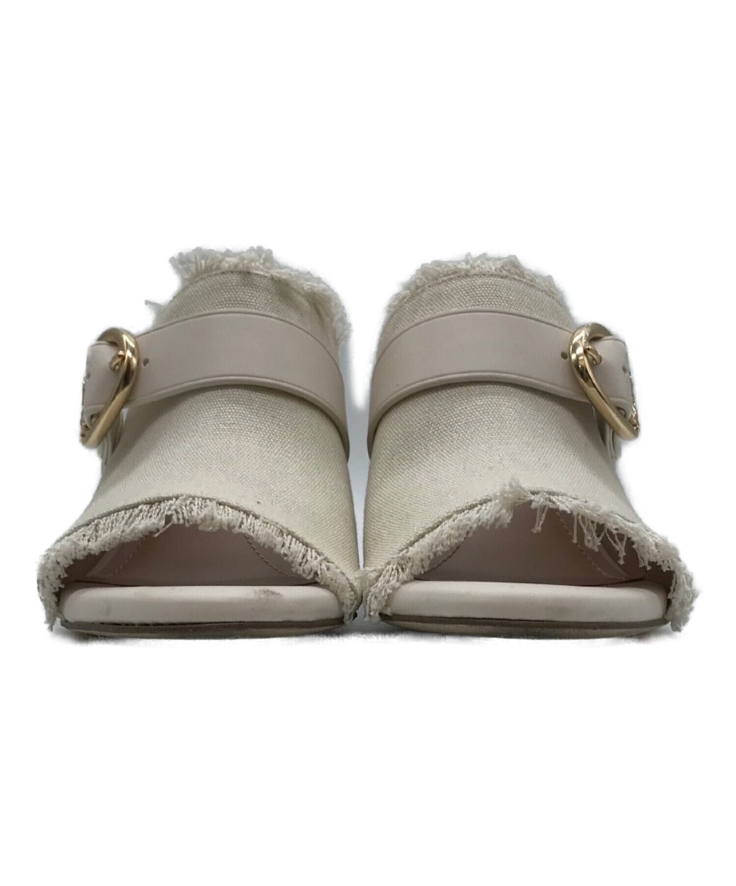 COACH (コーチ) REINA 70 CNVS SANDAL　キャンバスサンダル ホワイト サイズ:6B