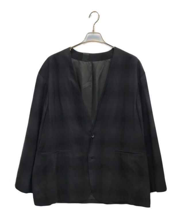 N.HOOLYWOOD (エヌ ハリウッド) Compile Line COLLARLESS JACKET　コンパイルライン　カラーレスジャケット　 ノーカラー2Bジャケット ブラック サイズ:38