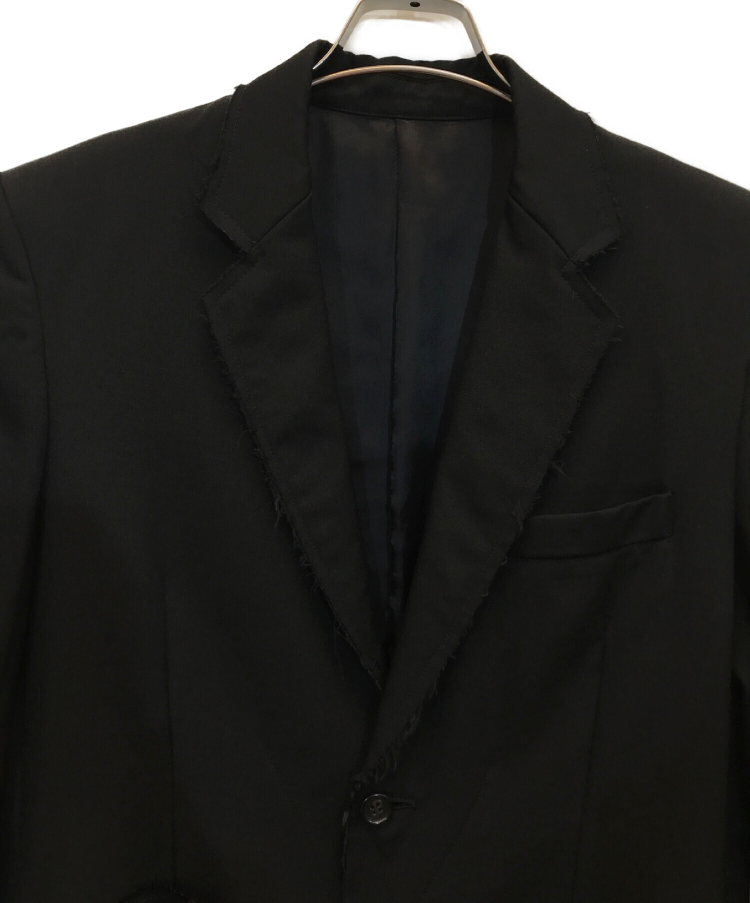 sulvam (サルバム) 切りっぱなしロングジャケット　テーラードコート　チェスターコート ブラック サイズ:M