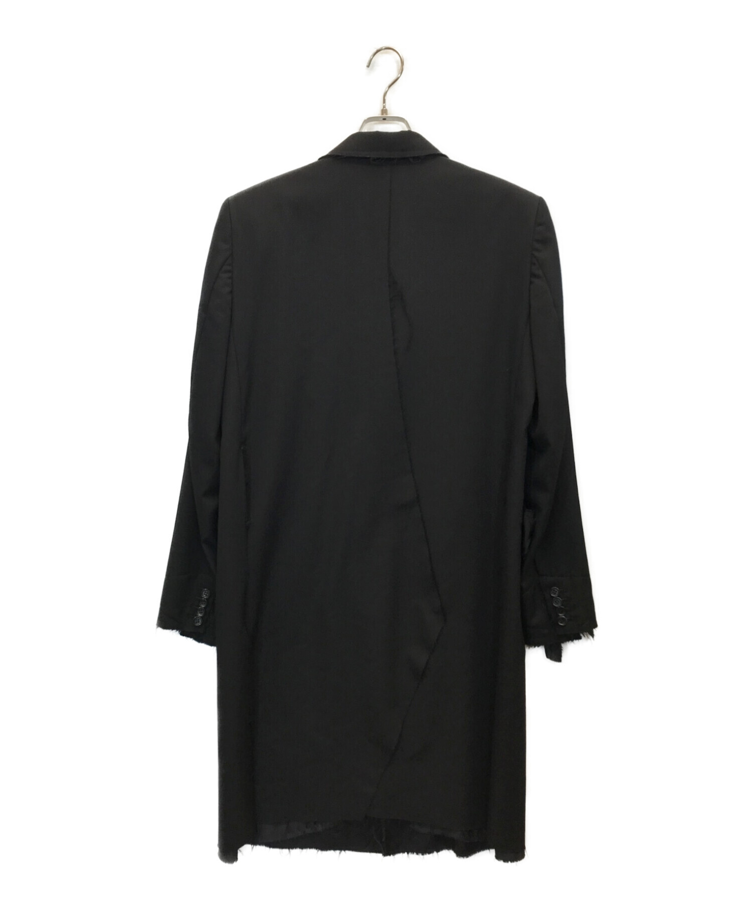 sulvam (サルバム) 切りっぱなしロングジャケット　テーラードコート　チェスターコート ブラック サイズ:M