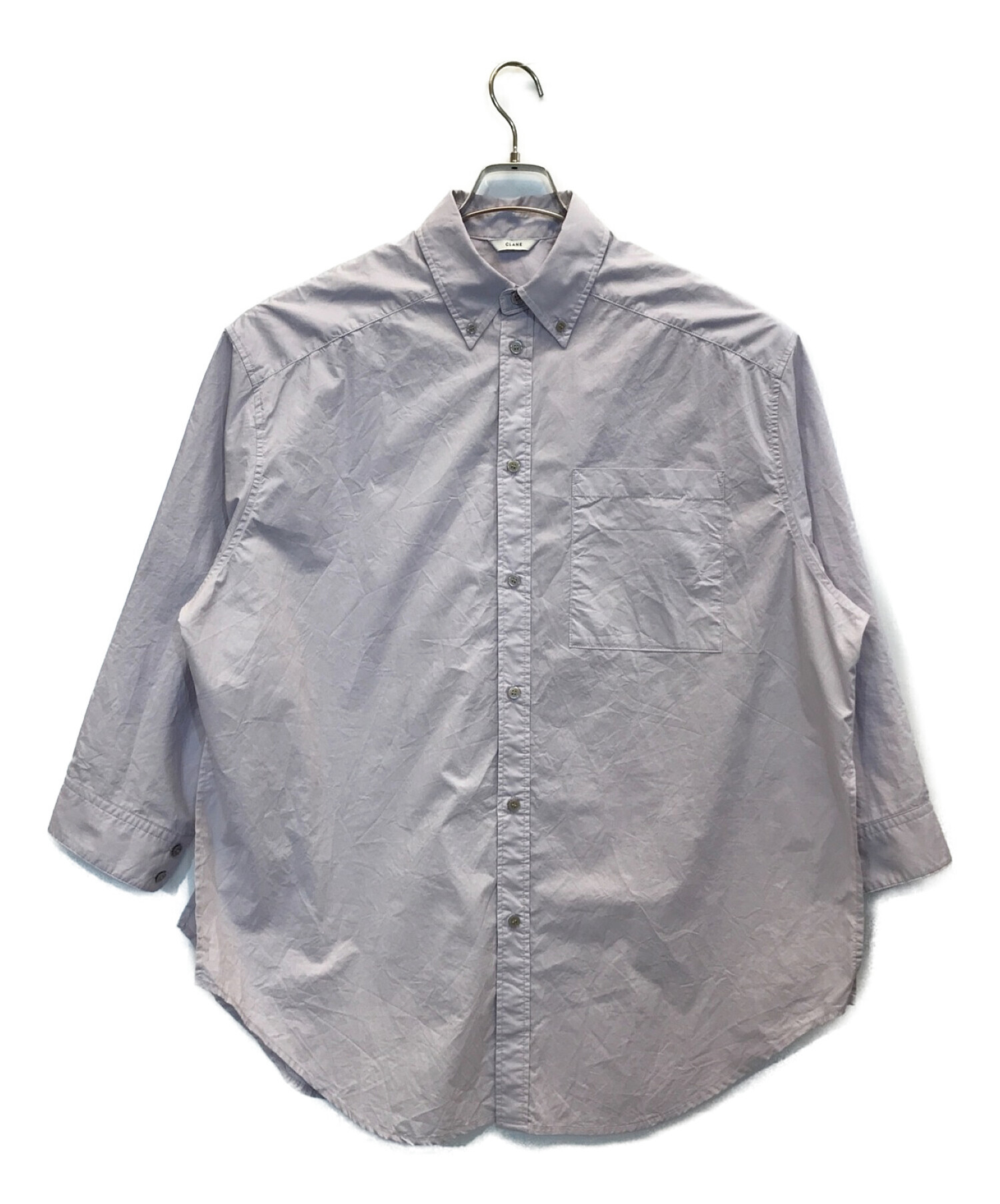 CLANE (クラネ) HUGE SHIRT　ヒュージシャツ　オーバーサイズ　ビックサイズシャツ パープル サイズ:1