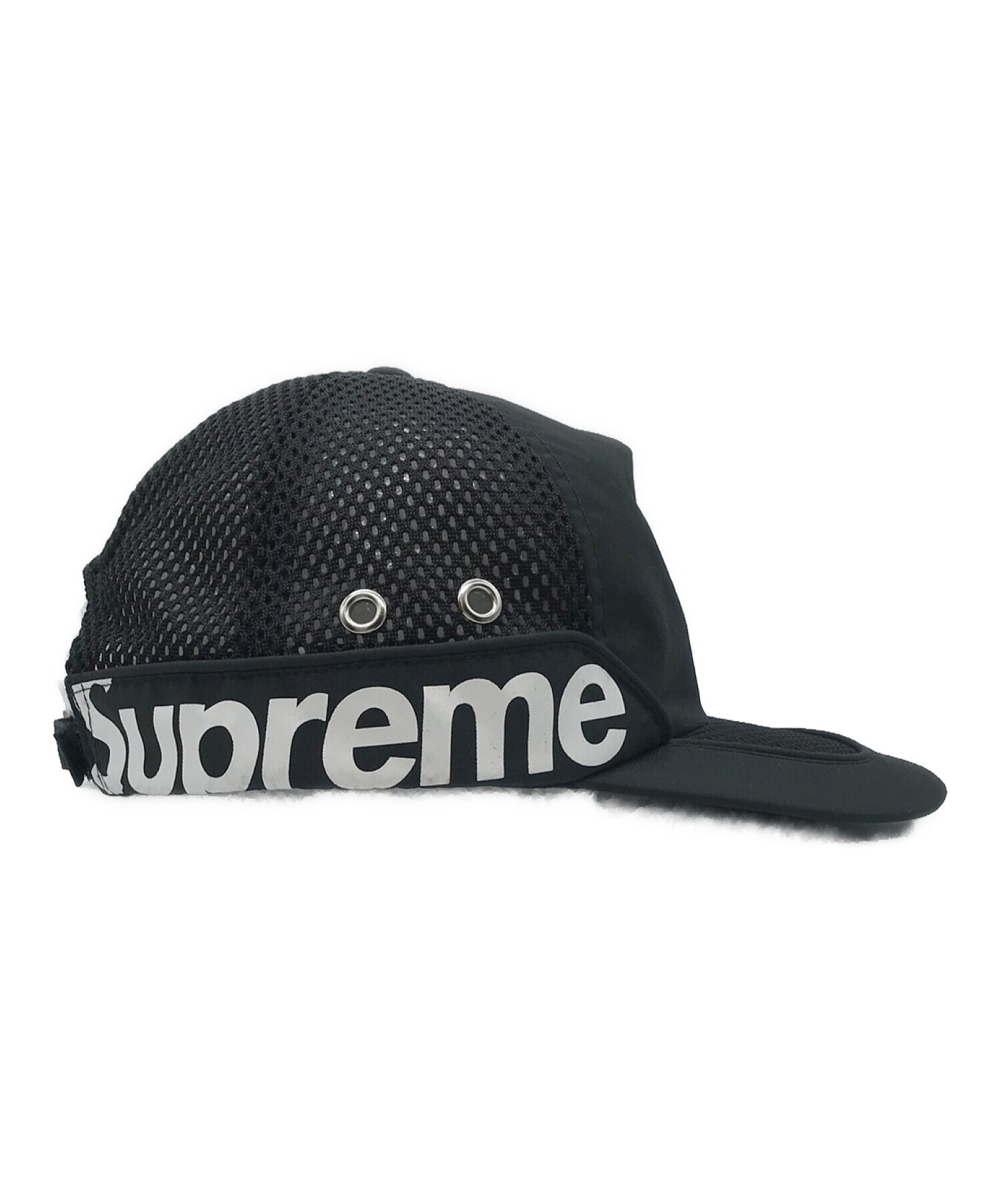 SUPREME (シュプリーム) 22SS Side Logo 5-Panel Black　サイド ロゴ 5パネル　メッシュ切替キャップ ブラック