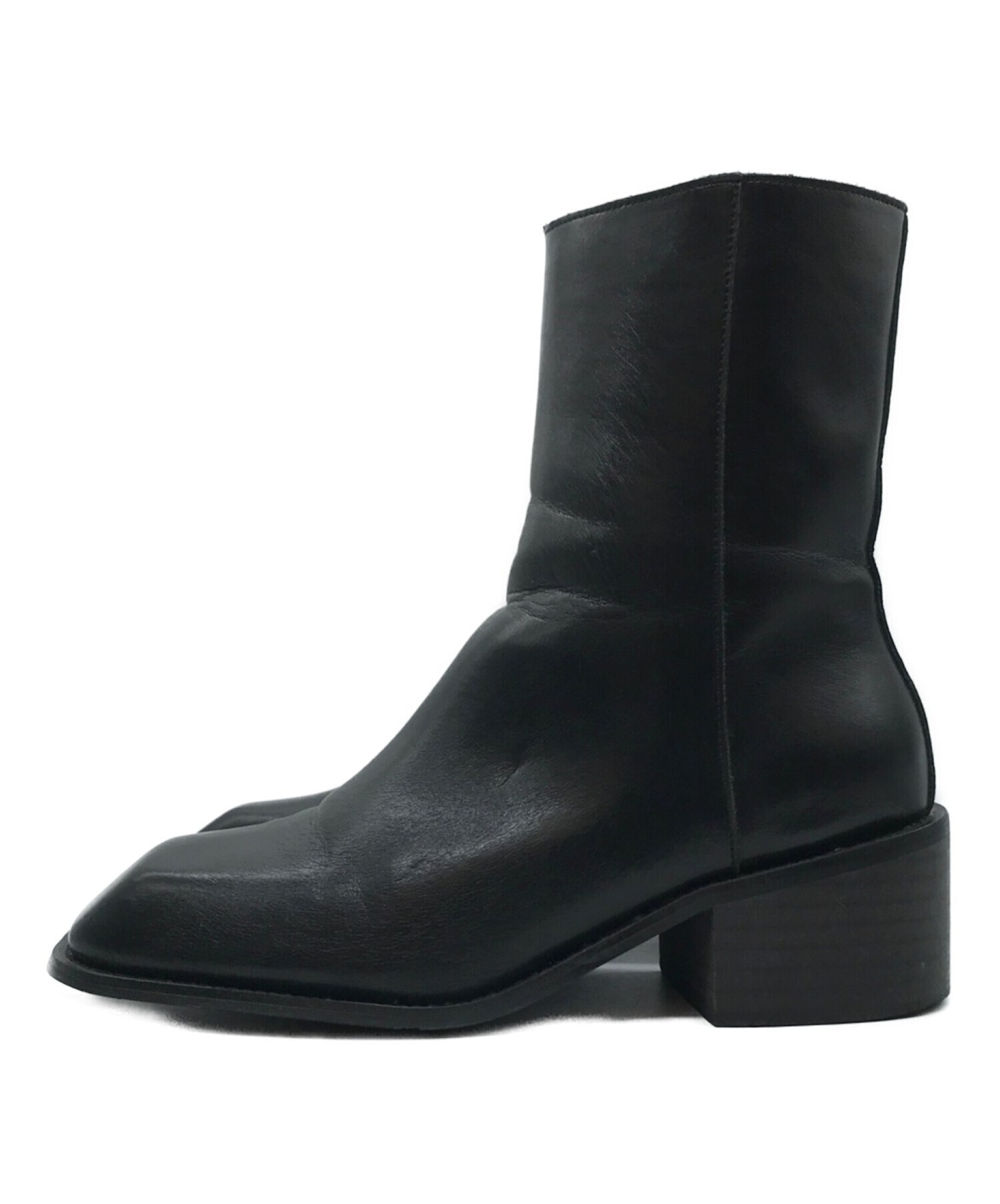 soerte (ソエルテ) Square toe leather boots スクエアトゥレザーブーツ ブラック サイズ:41
