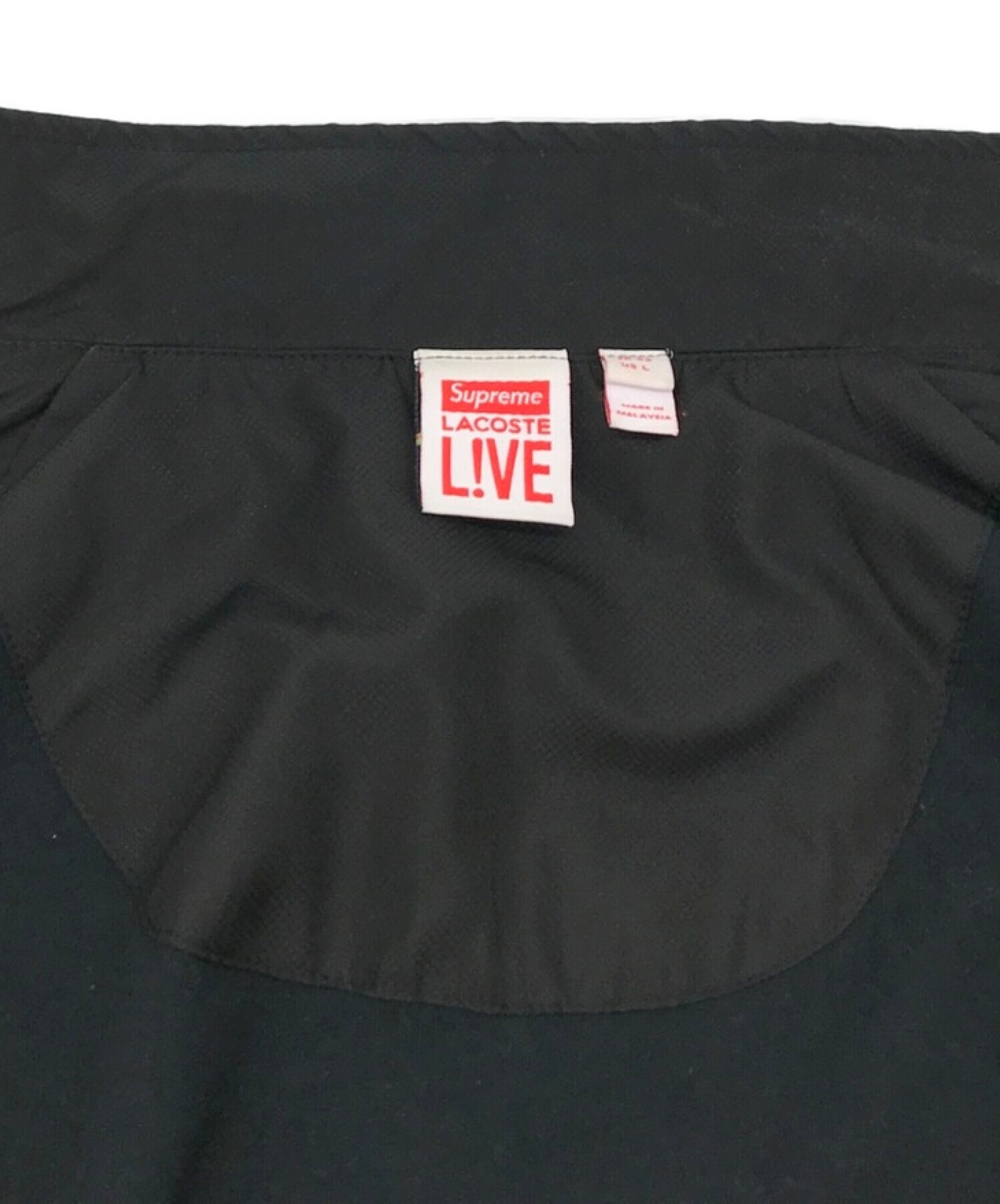 SUPREME (シュプリーム) LACOSTE LIVE (ラコステライブ) 17SS Track Jacket ラコステコラボトラックジャケット  ブラック サイズ:L