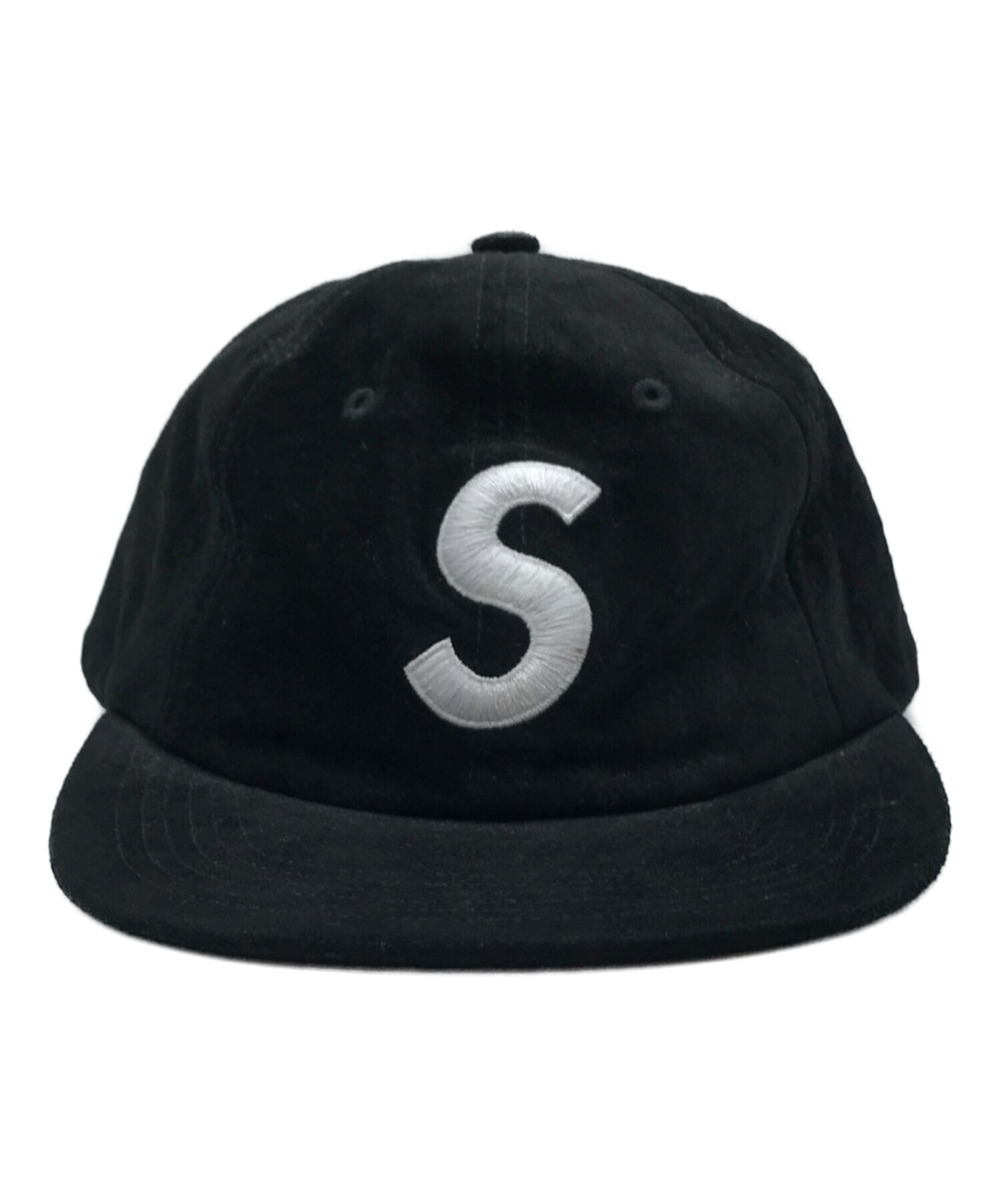 SUPREME (シュプリーム) 16AW Suede S Logo 6Panel スエードエスロゴ6パネルキャップ ブラック