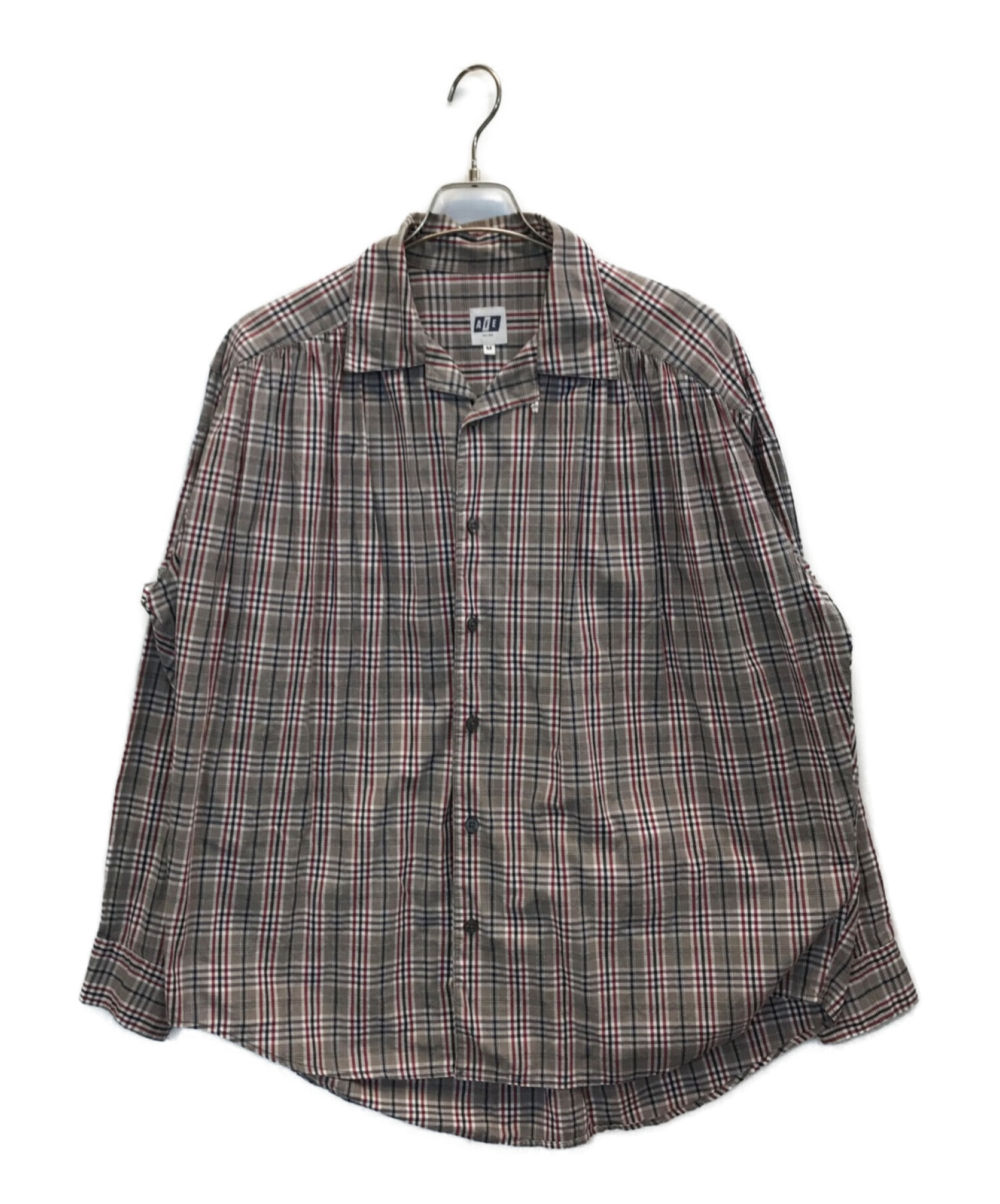 中古・古着通販】AiE (エーアイイー) Painter Shirt ベージュ×レッド