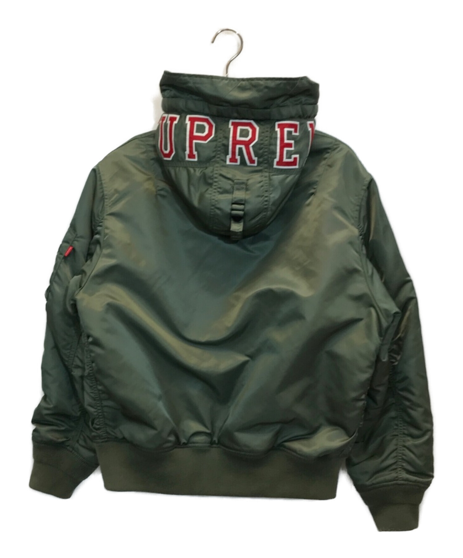 XLサイズ　supreme  hooded MA-1 oliveジャケット/アウター