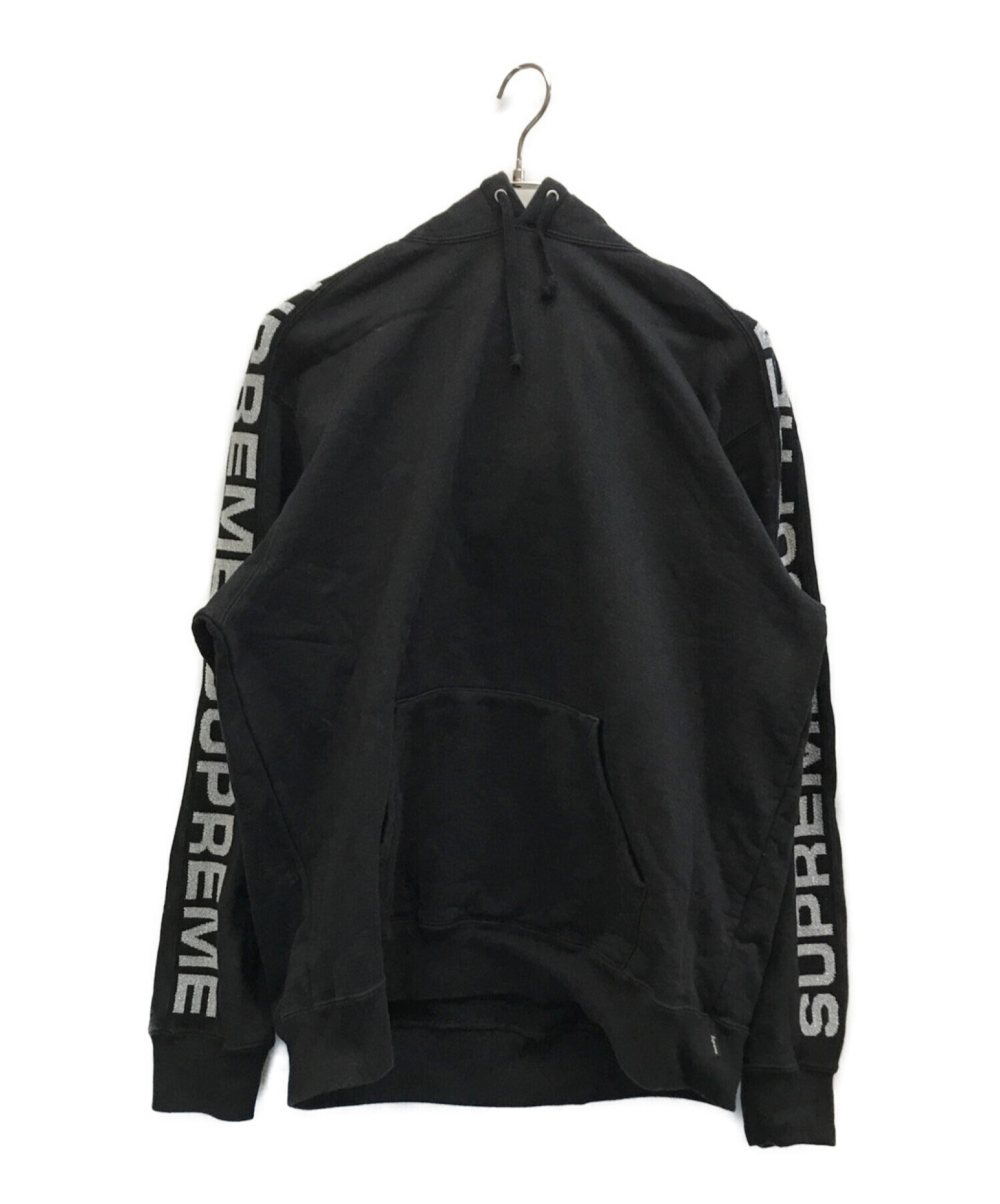 SUPREME (シュプリーム) 20SS Metallic Rib Hooded Sweatshirt メタリックリブスウェットパーカー ブラック  サイズ:L