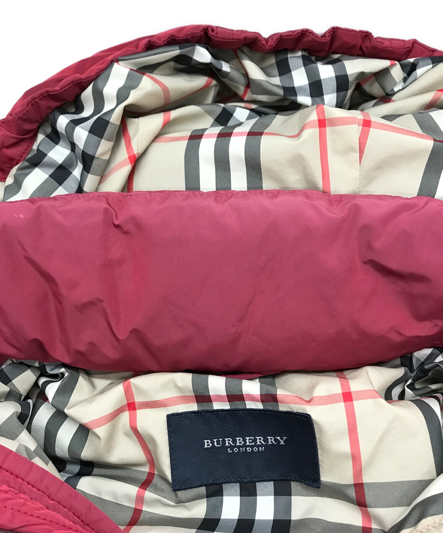 BURBERRY LONDON (バーバリー ロンドン) ダウンジャケット レッド サイズ:M