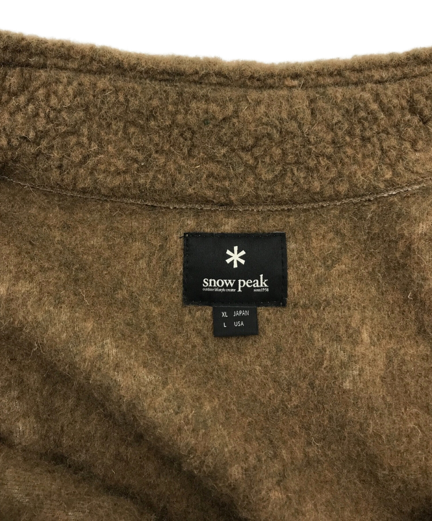 中古・古着通販】Snow peak (スノーピーク) Wool Fleece Jacket / ウールフリースジャケット ブラウン サイズ:XL｜ブランド・古着通販  トレファク公式【TREFAC FASHION】スマホサイト