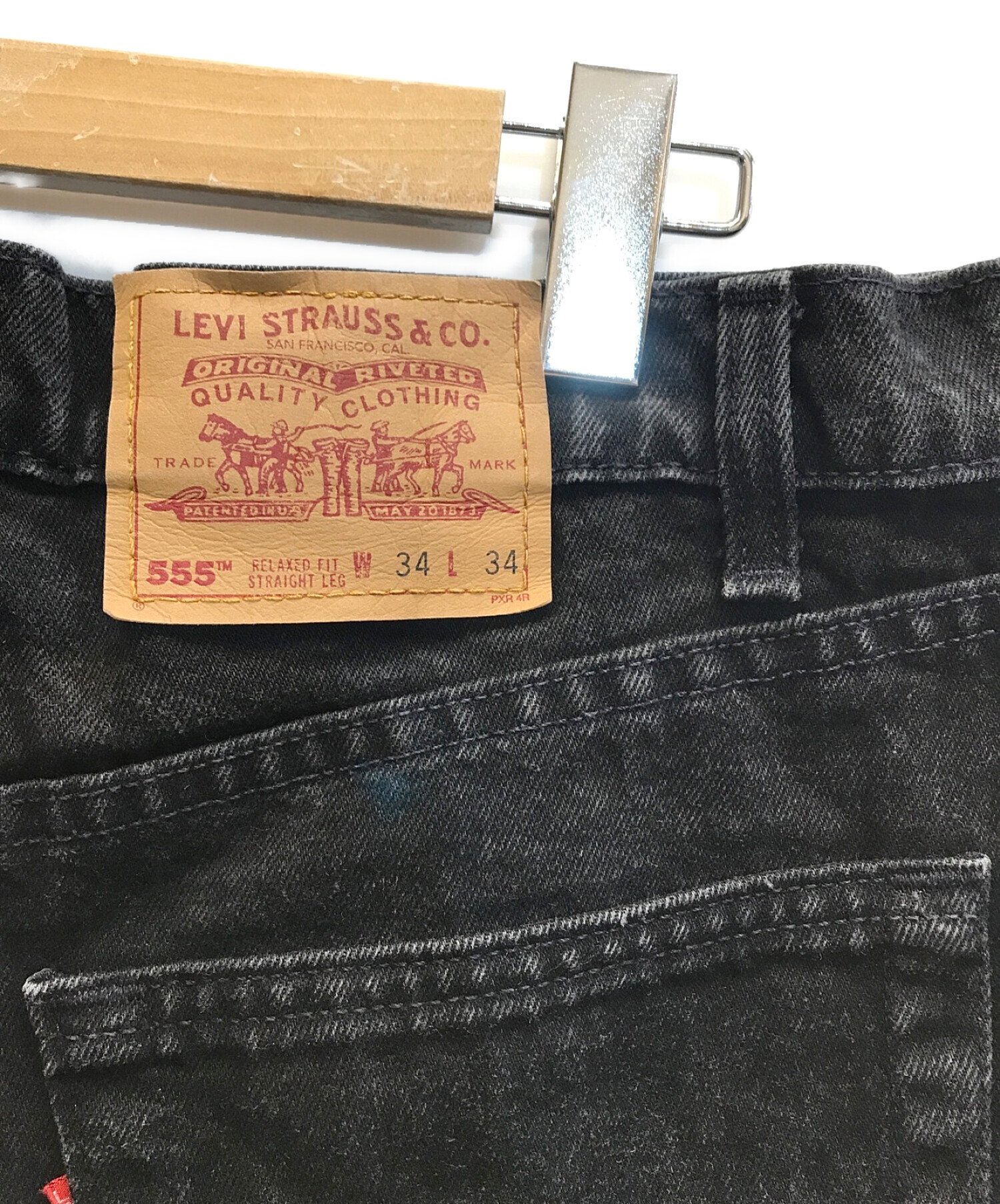 LEVI'S (リーバイス) 90s 555後染めブラックデニム インディゴ サイズ:W34