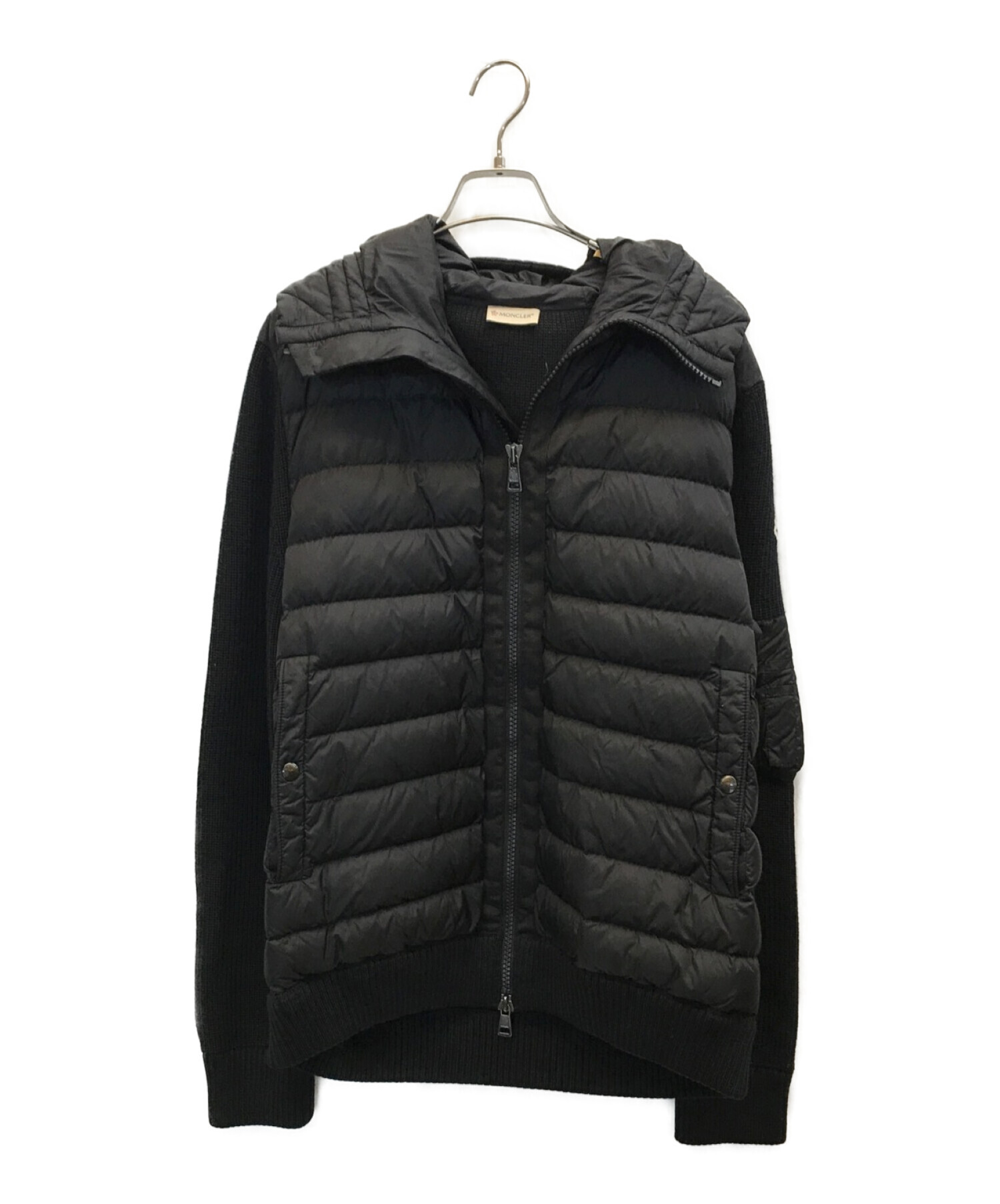 MONCLER (モンクレール) CARDIGAN TRICOT ニット切替ダウンジャケット ブラック サイズ:XXL