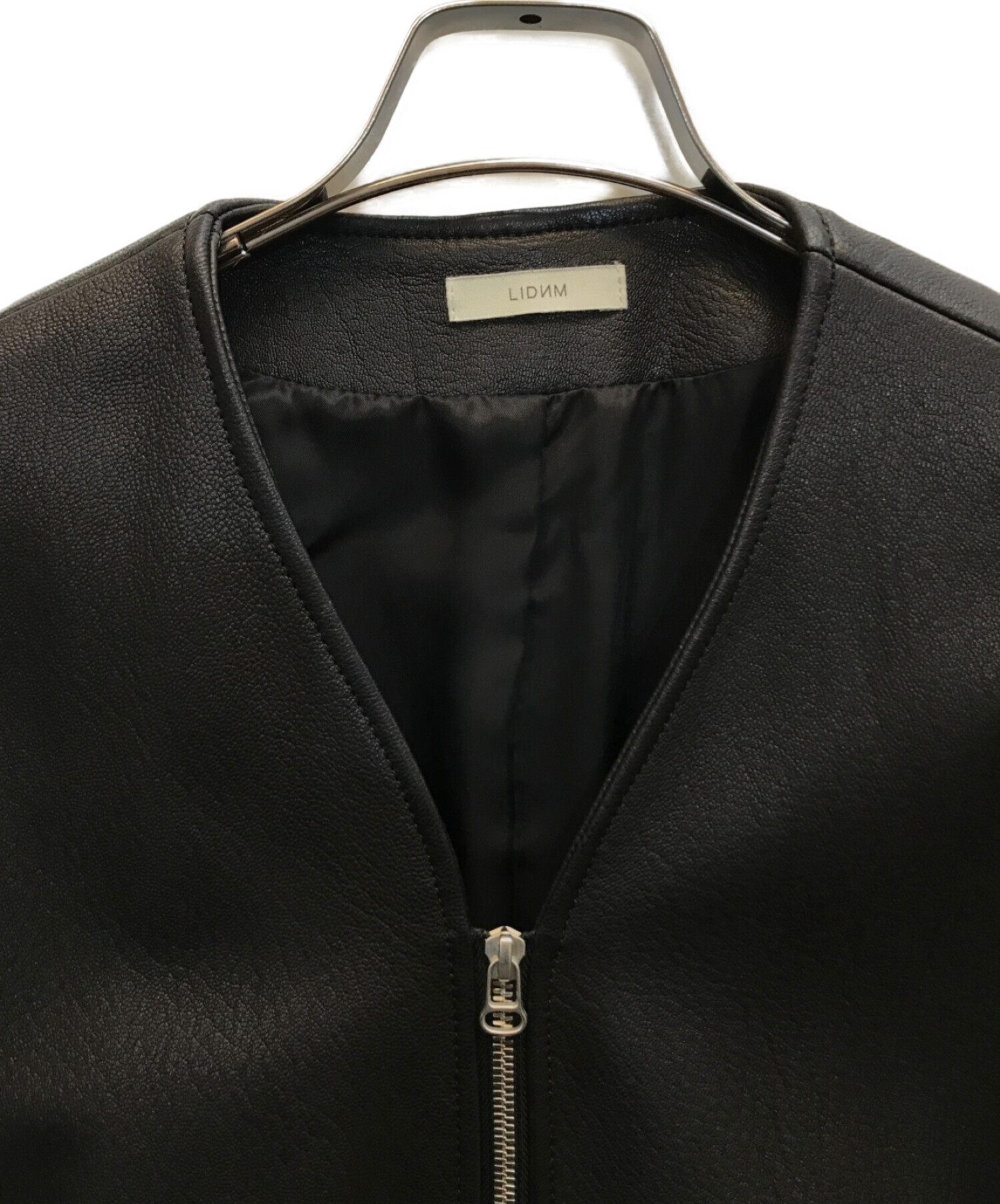 LIDnM (リドム) GOAT LEATHER LINIG BLOUSON ゴートレザーライニング ブルゾン ブラック サイズ:M