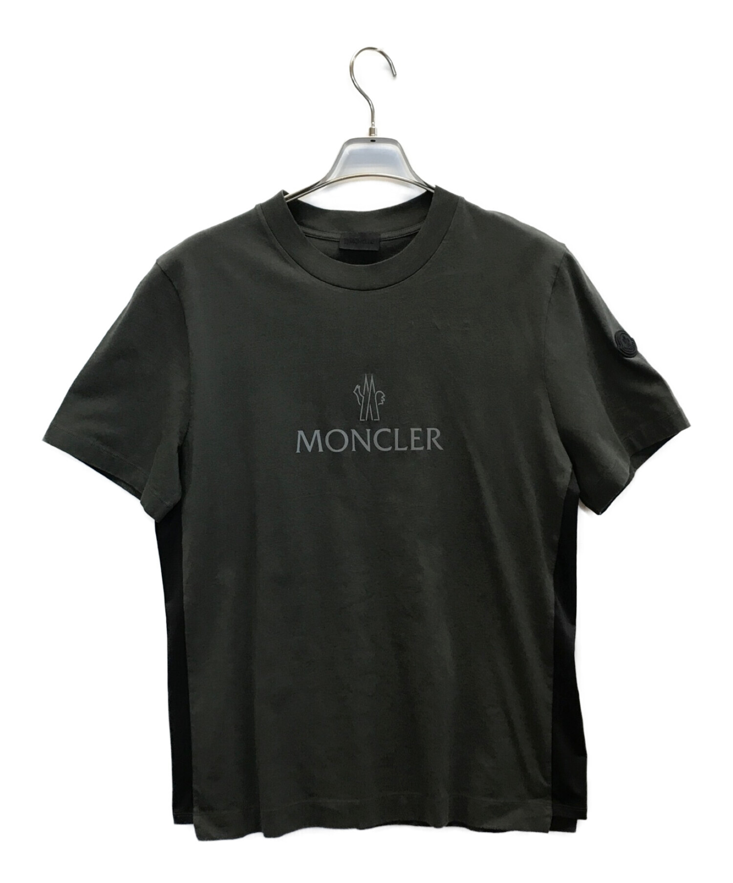 MONCLER (モンクレール) ロゴプリントTシャツ カーキ サイズ:M