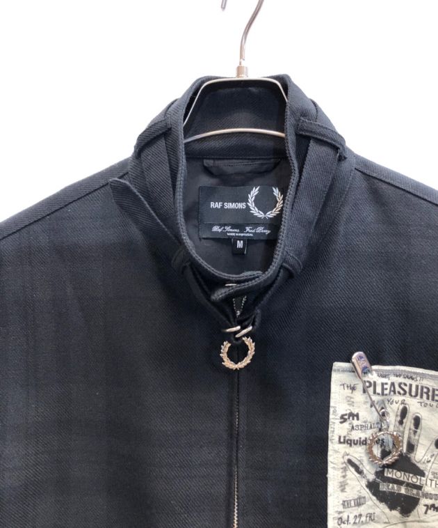 RAF SIMONS (ラフシモンズ) FRED PERRY (フレッドペリー) Collar Strap Harrington Jacket　 カラーストラップハリントンジャケット ブラック サイズ:M