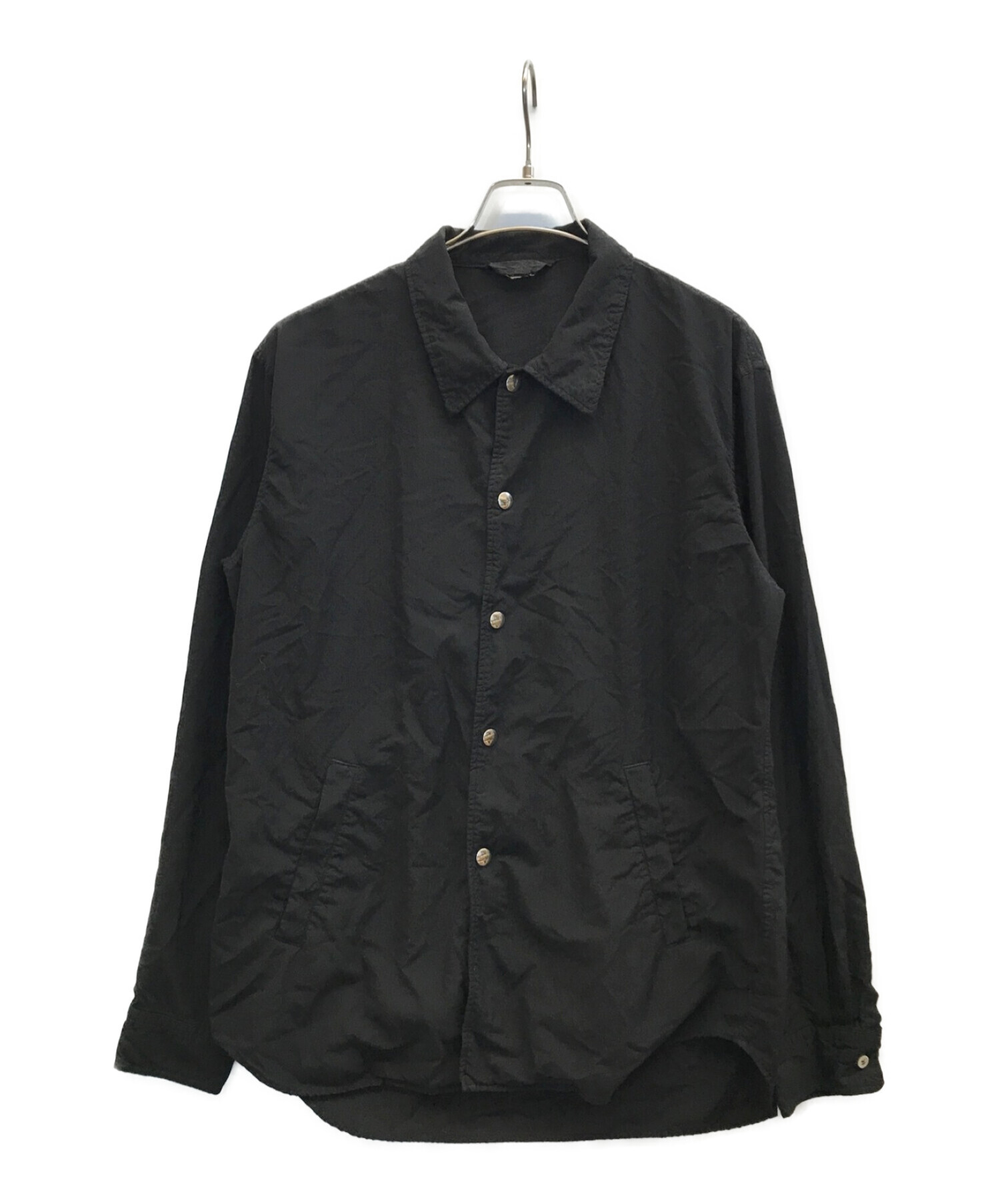 COMME des GARCONS HOMME DEUX (コムデギャルソン オム ドゥ) 製品染スナップシャツ ブラック サイズ:L