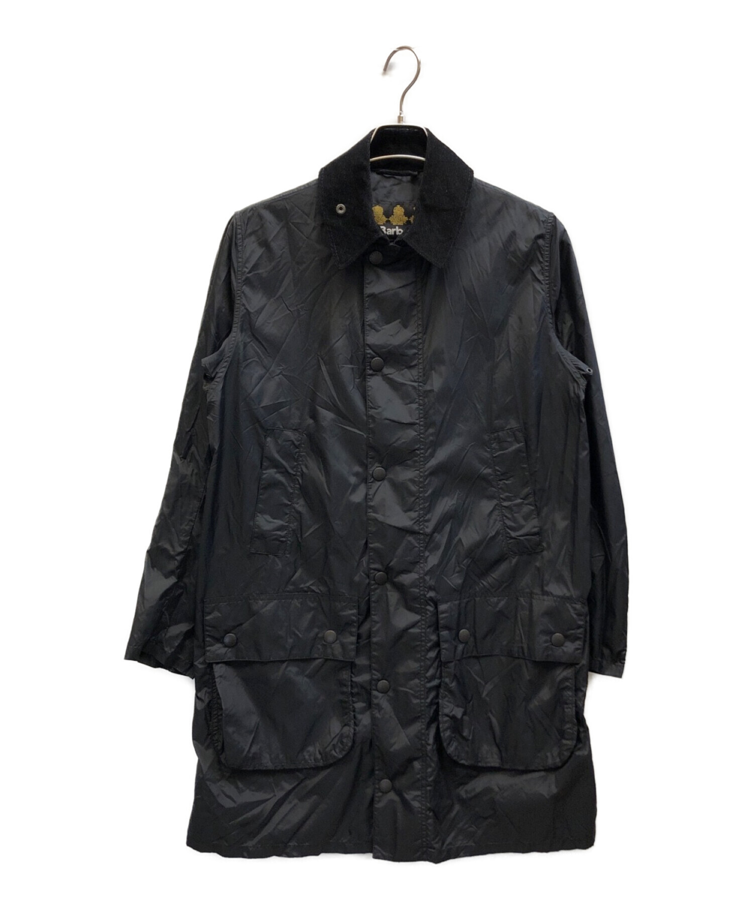 バブアー Barbour ナイロン ロングコート サイズ36 黒カラーブラック
