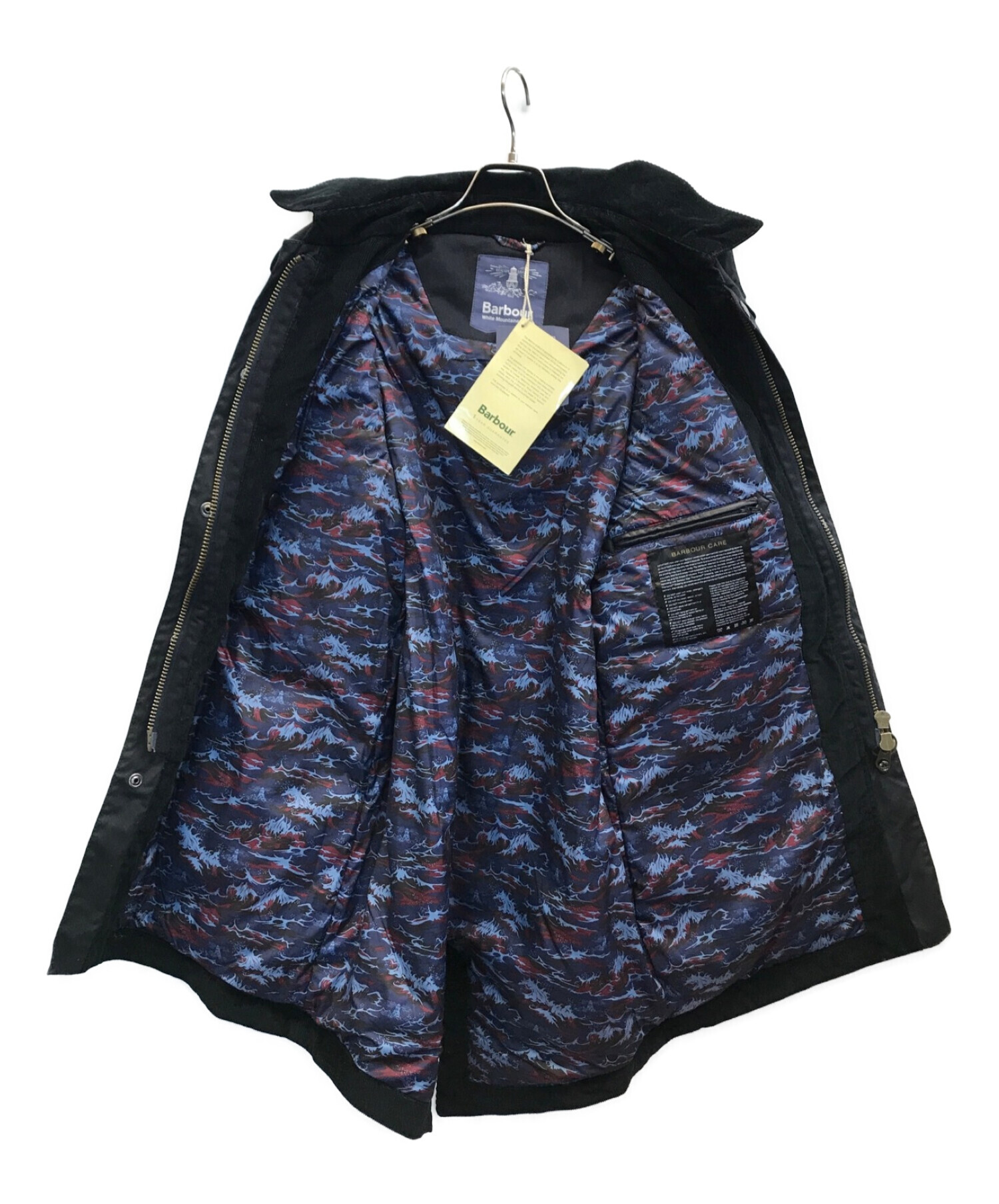 Barbour (バブアー) WHITE MOUNTAINEERING (ホワイトマウンテ二アニング) BLEAKAZUMA WAX JACKET　 コラボワックスジャケット ネイビー×ブラック サイズ:M