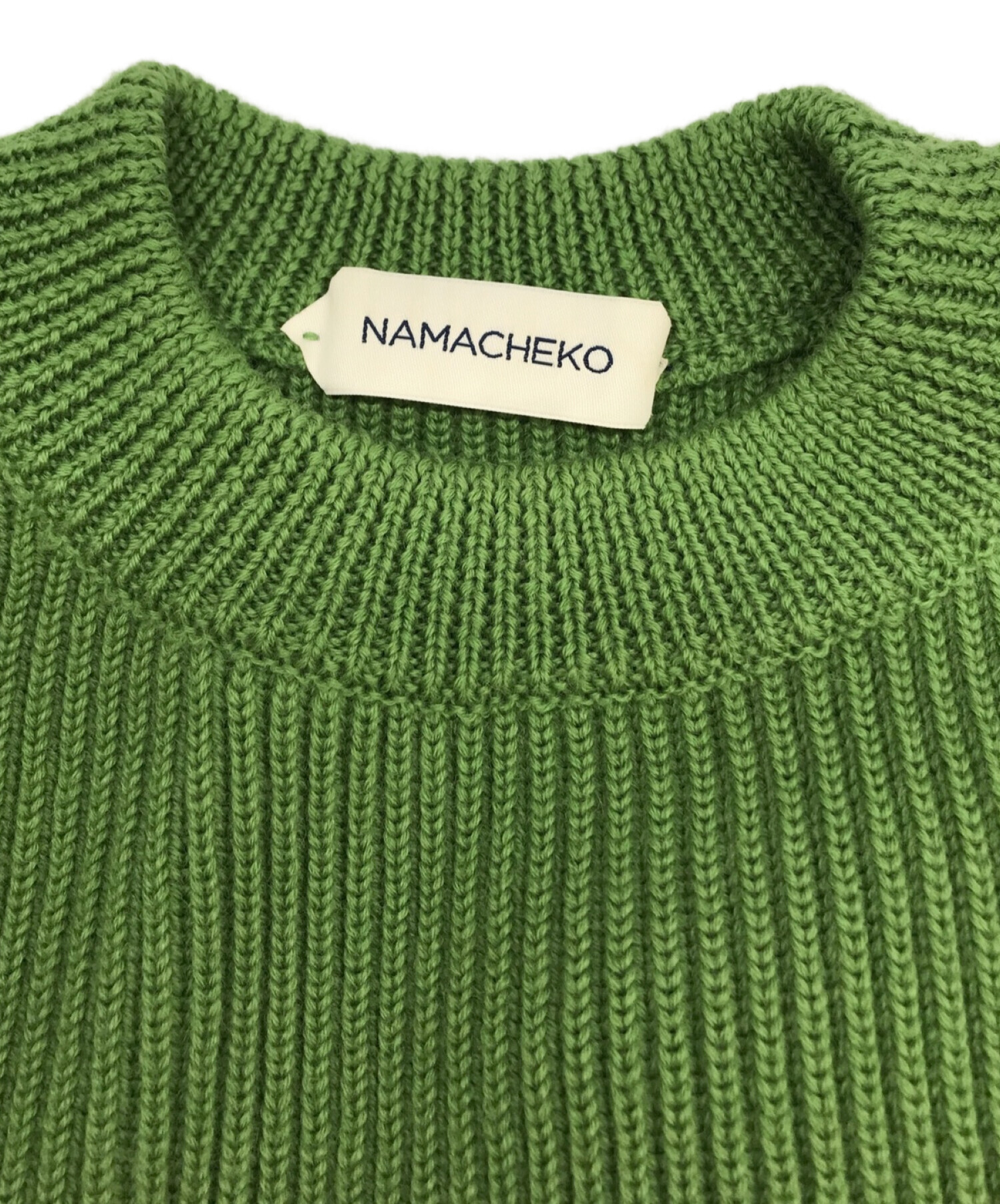 NAMACHEKO (ナマチェコ) クルーネックニット グリーン サイズ:S