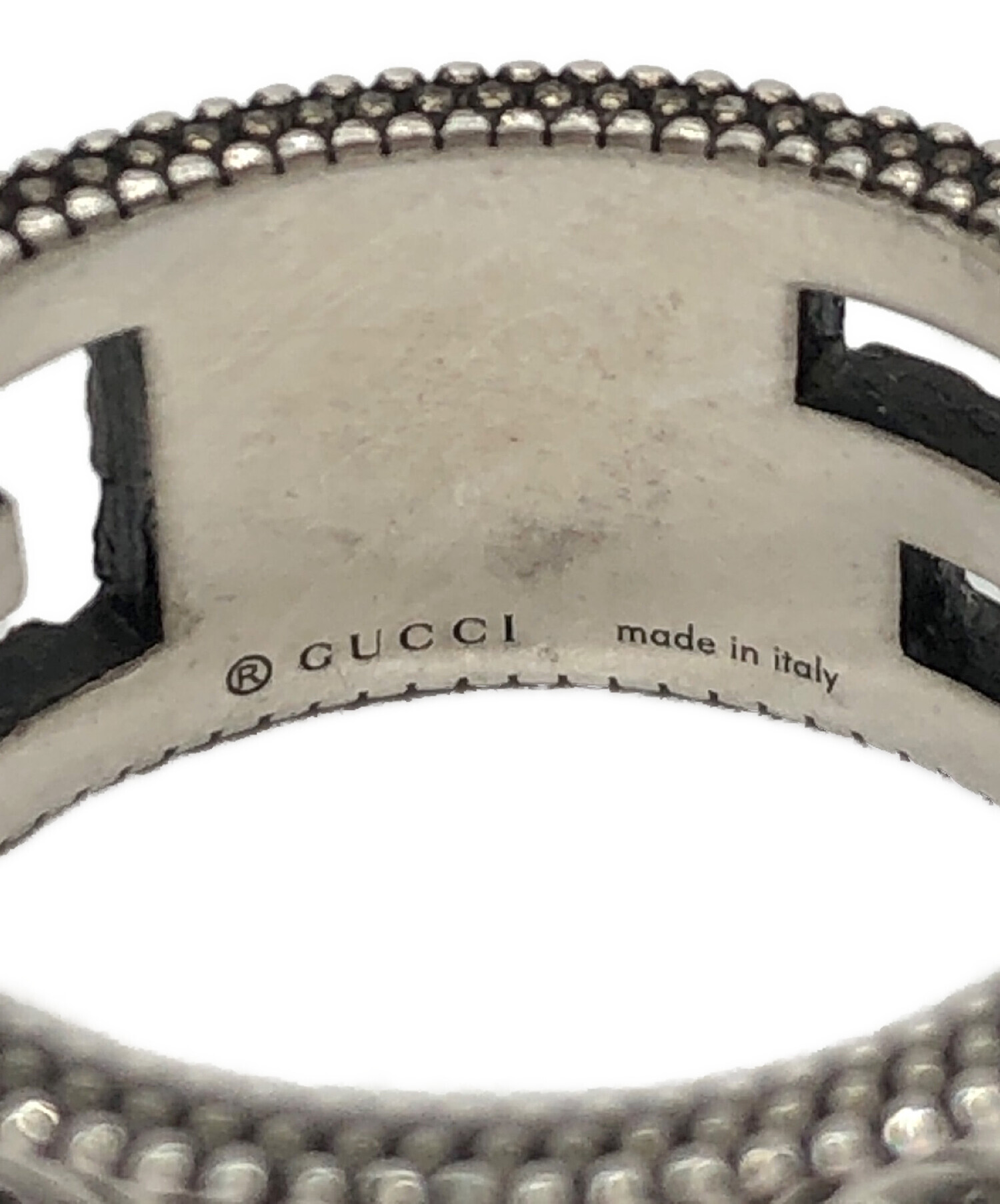 中古・古着通販】GUCCI (グッチ) スクエアGリング シルバー サイズ:19