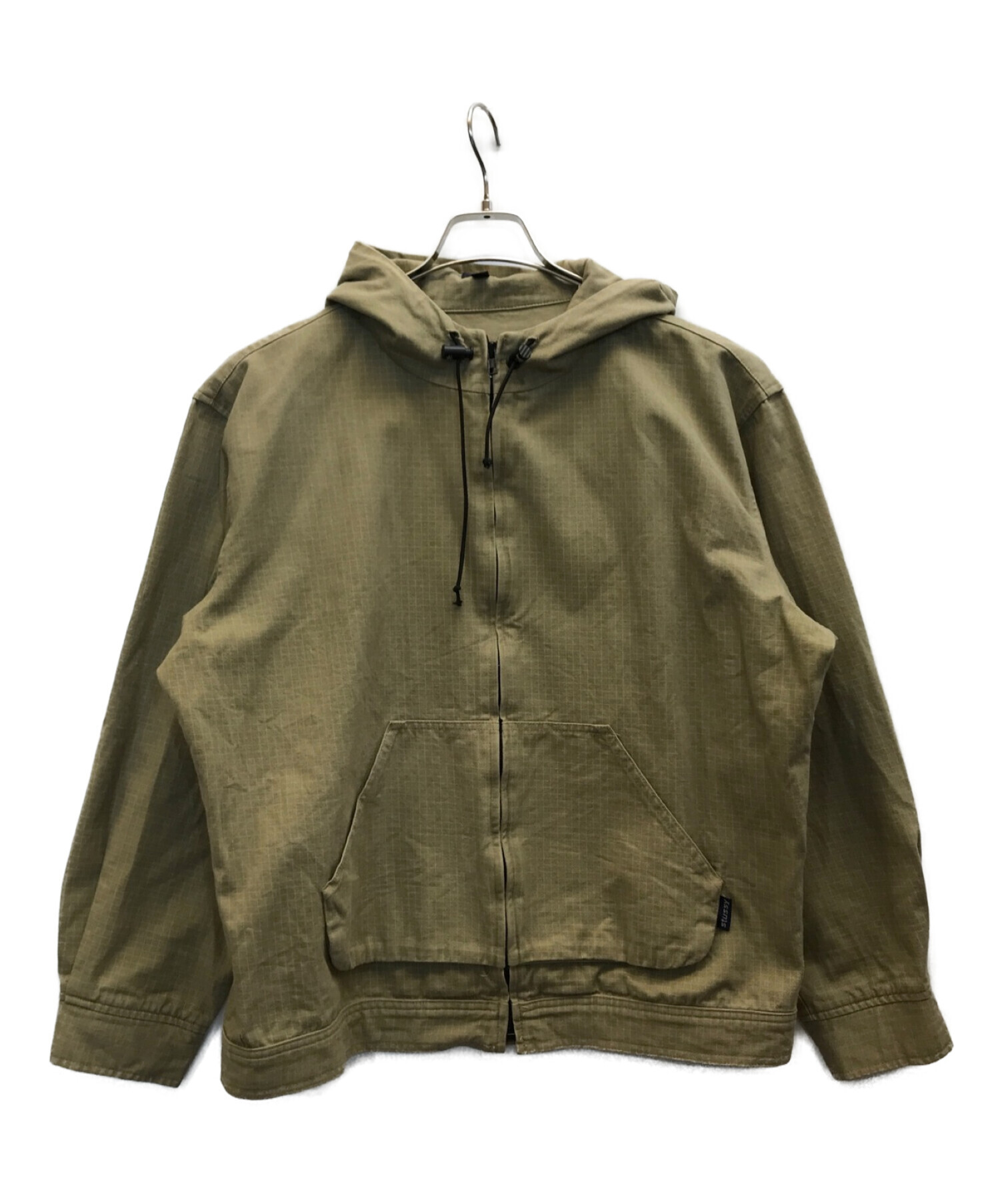 stussy (ステューシー) 90sチェック柄ジップアップジャケット　パーカー カーキ サイズ:M