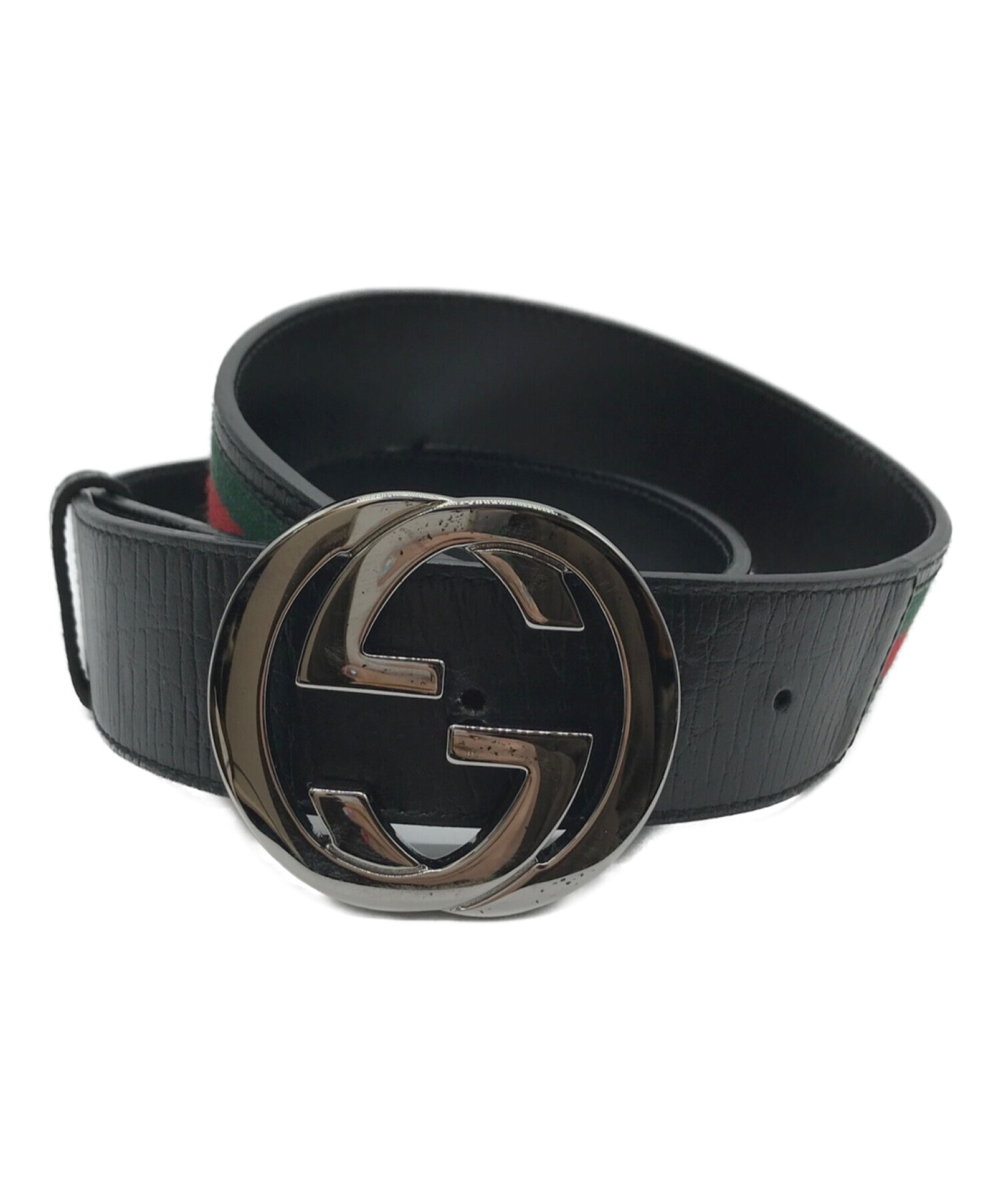 中古・古着通販】GUCCI (グッチ) インターロッキングベルト ブラック