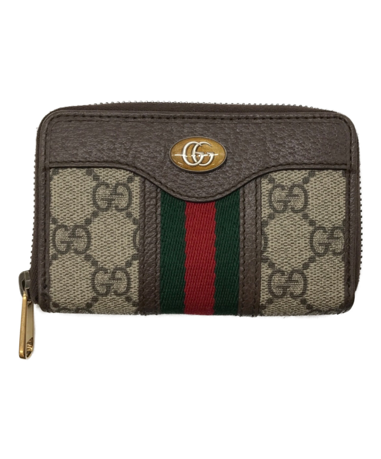 GUCCI (グッチ) オフディアGGジップアラウンドカードケース ブラウン