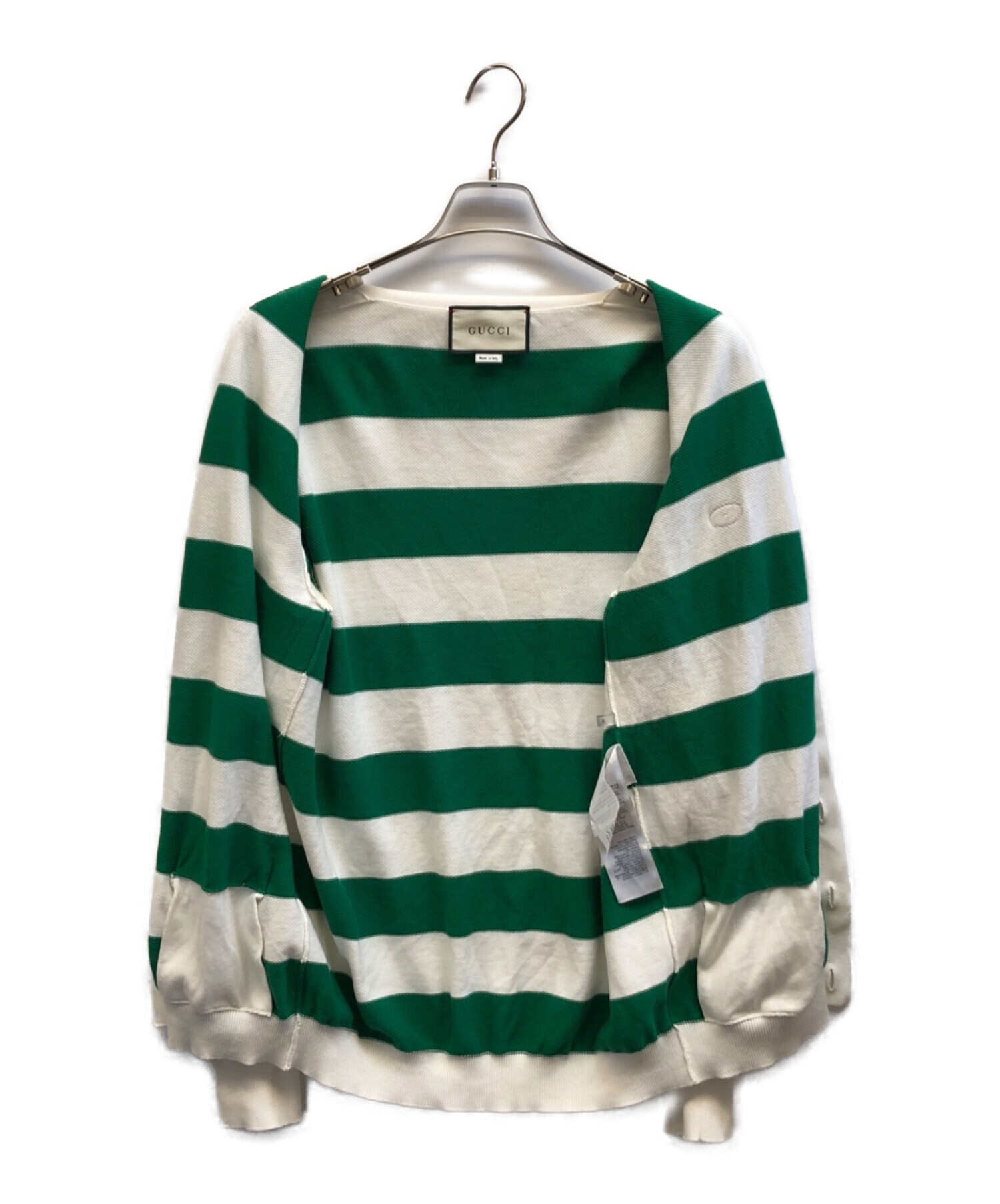 中古・古着通販】GUCCI (グッチ) Striped cotton V-neck cardigan