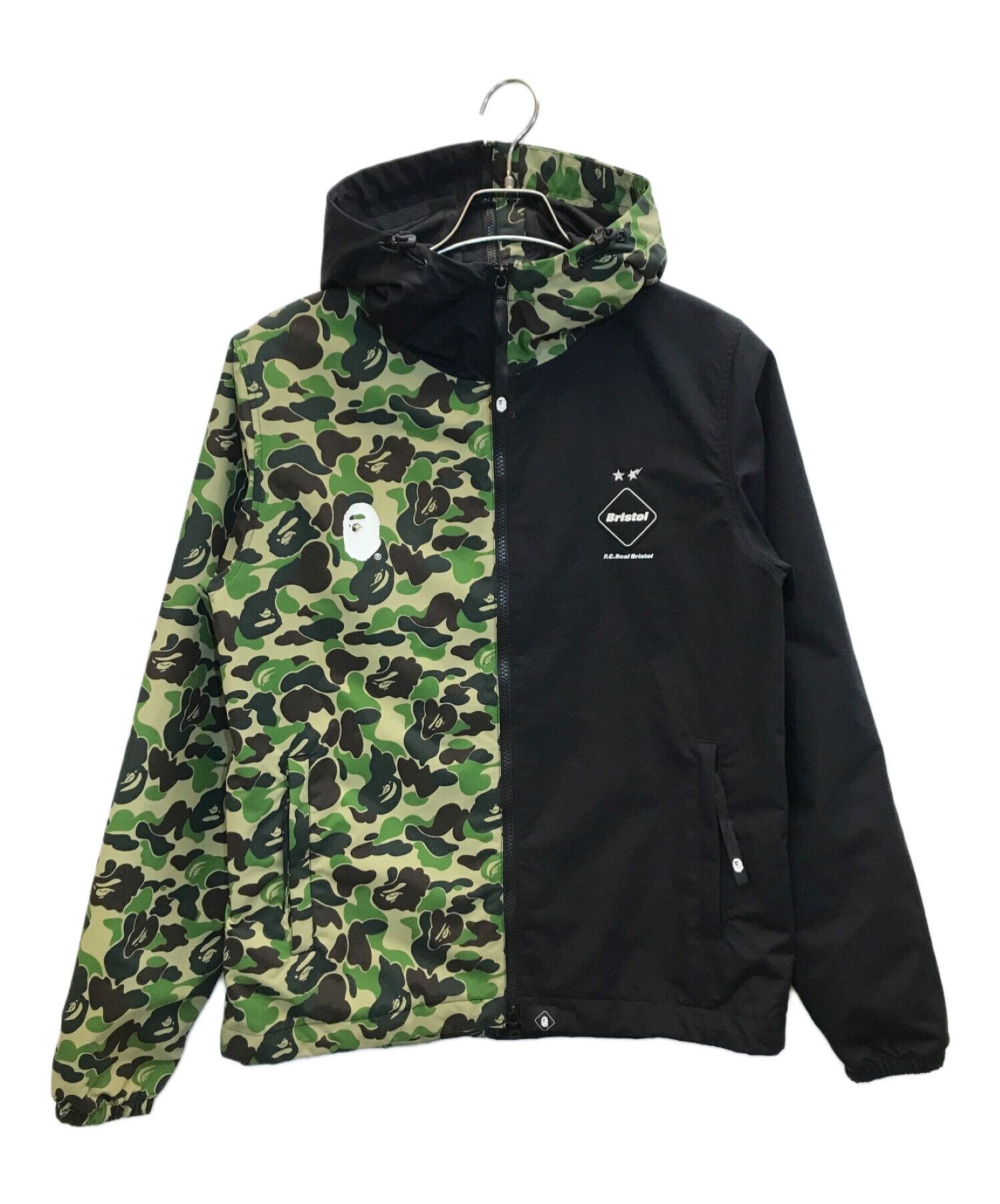 A BATHING APE (アベイシングエイプ) F.C.R.B. (エフシーアールビー) SEPARATE PRACTICE JACKET  ブラック×グリーン サイズ:S