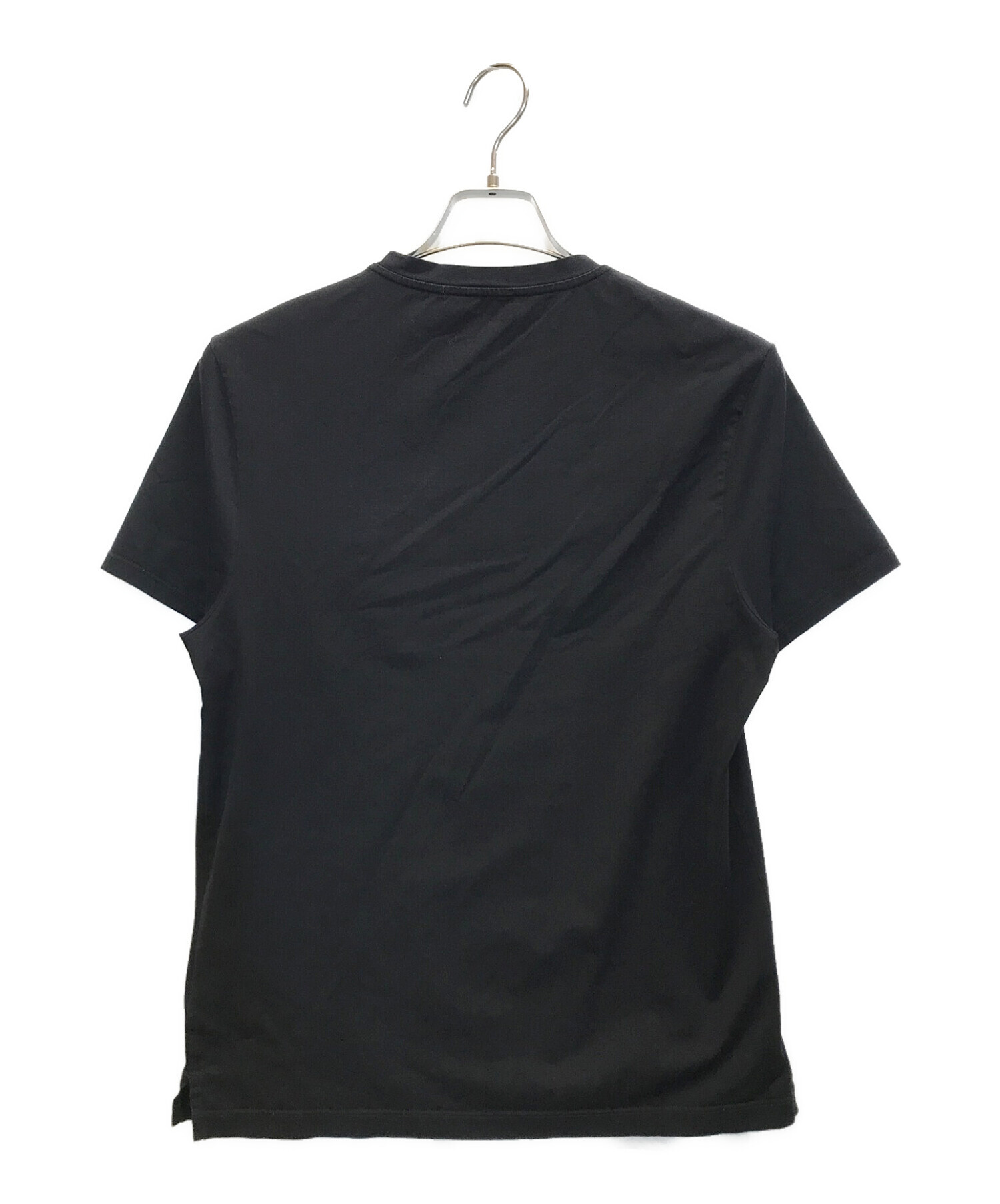 中古・古着通販】PRADA (プラダ) ロゴ刺繍Tシャツ ブラック サイズ:M 