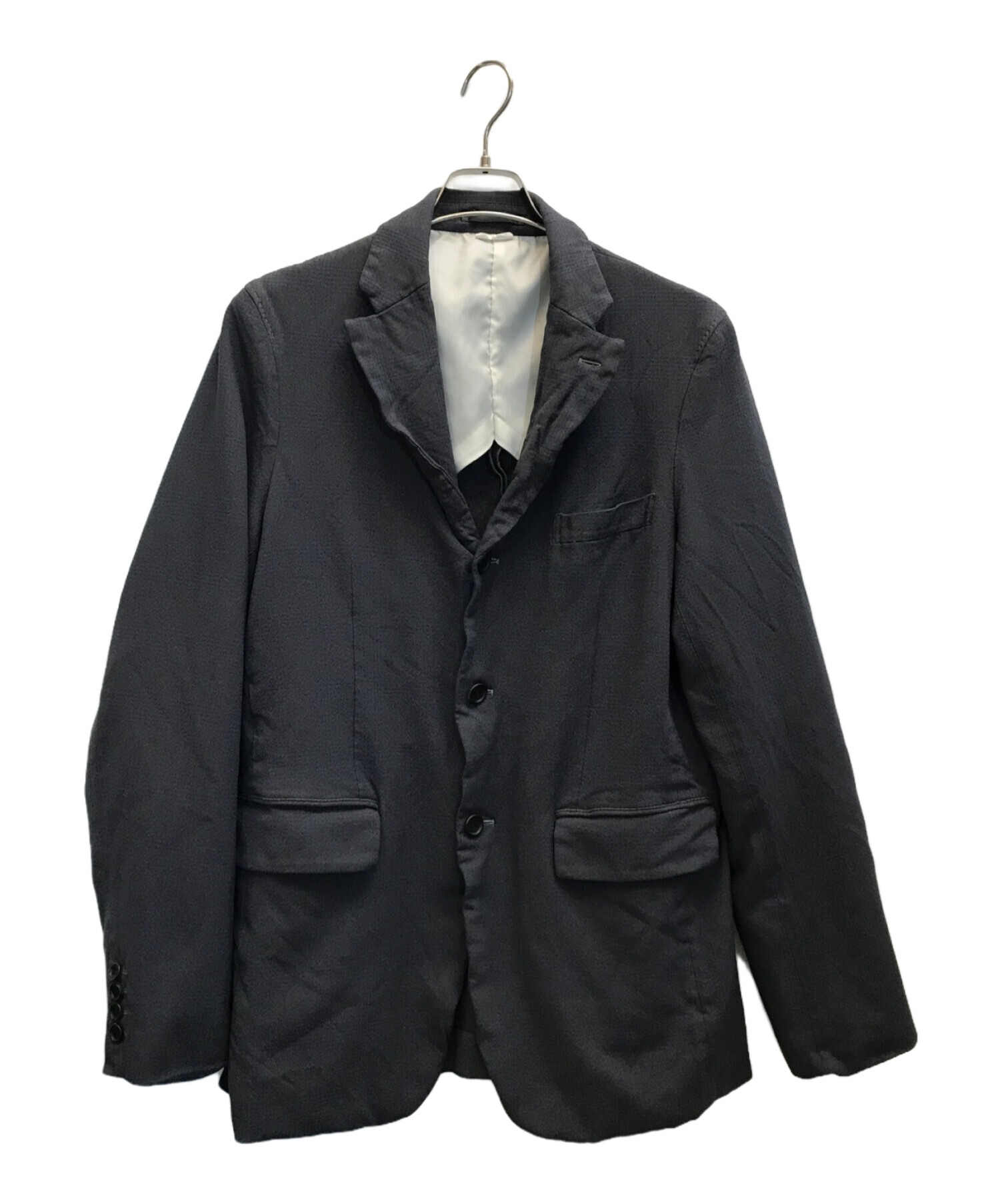 中古・古着通販】COMME des GARCONS HOMME DEUX (コムデギャルソン オム ドゥ) 24SSポリ縮絨チェックジャケット グレー  サイズ:M｜ブランド・古着通販 トレファク公式【TREFAC FASHION】スマホサイト