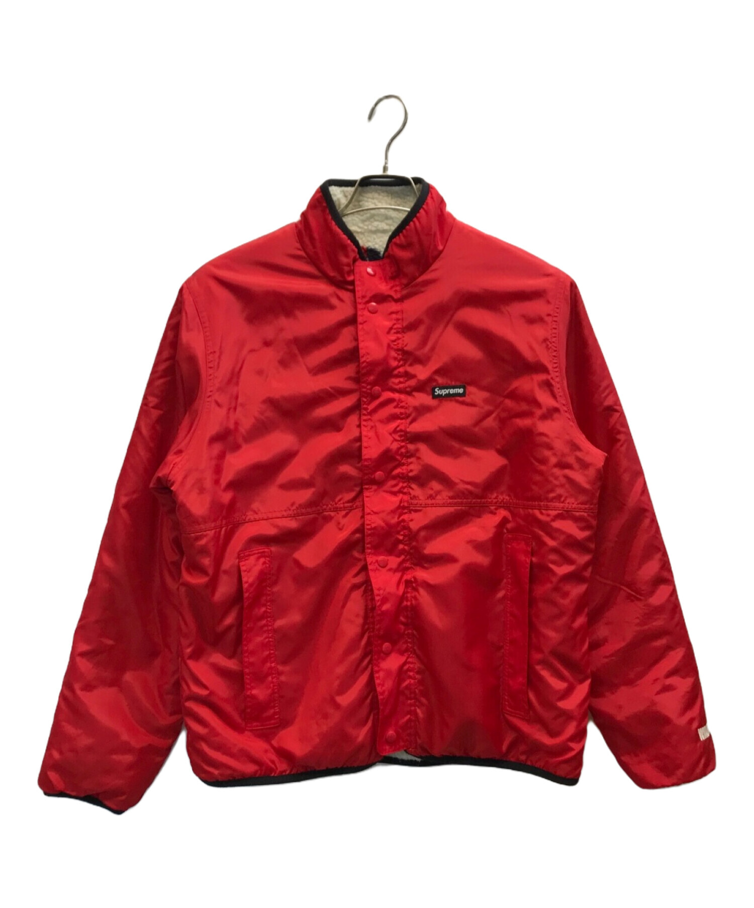 SUPREME (シュプリーム) 18AW Reversible Logo Fleece Jacket レッド×アイボリー サイズ:M