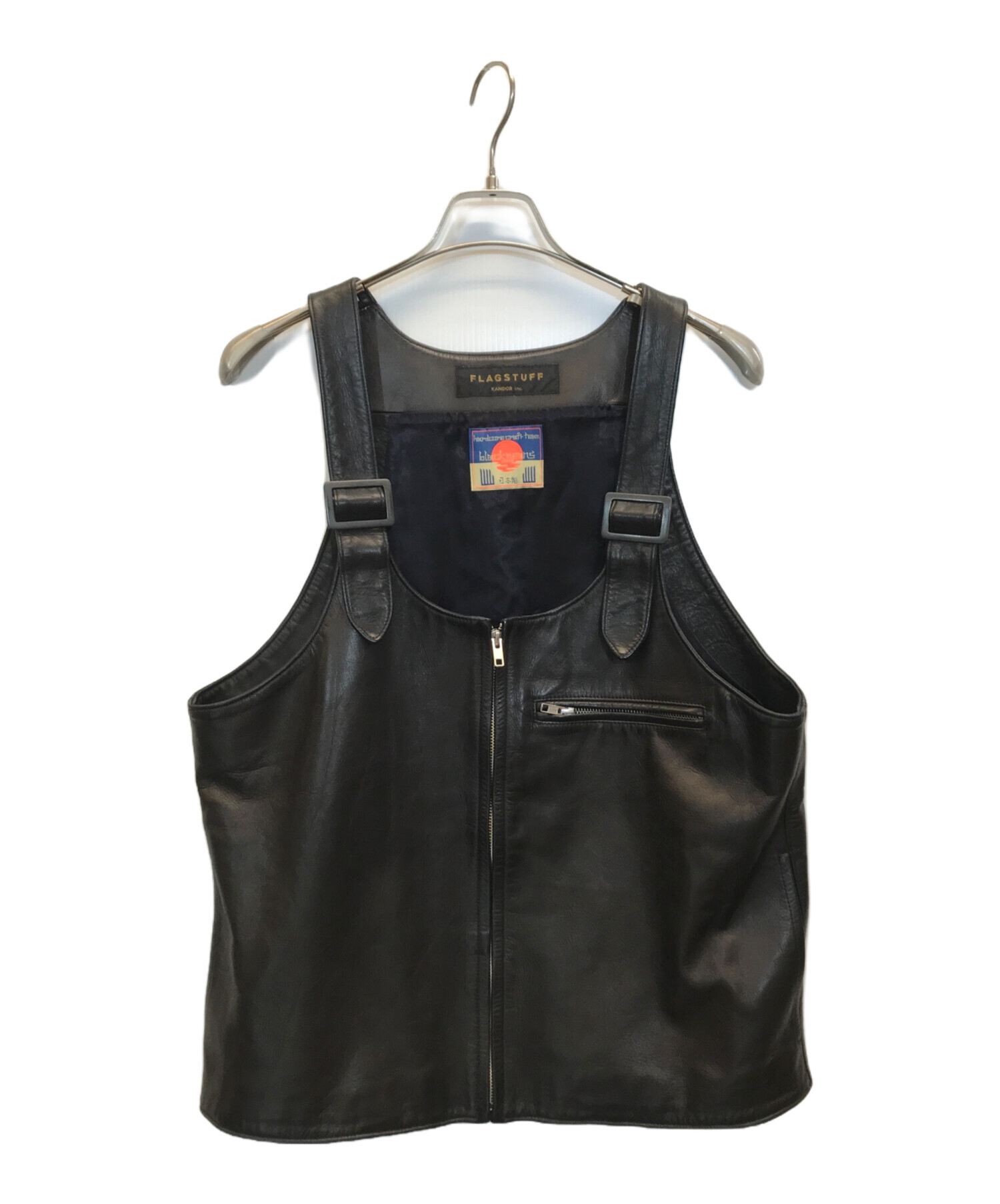 flagstuff (フラグスタフ) blackmeans (ブラックミーンズ) Leather Vest ブラック サイズ:L