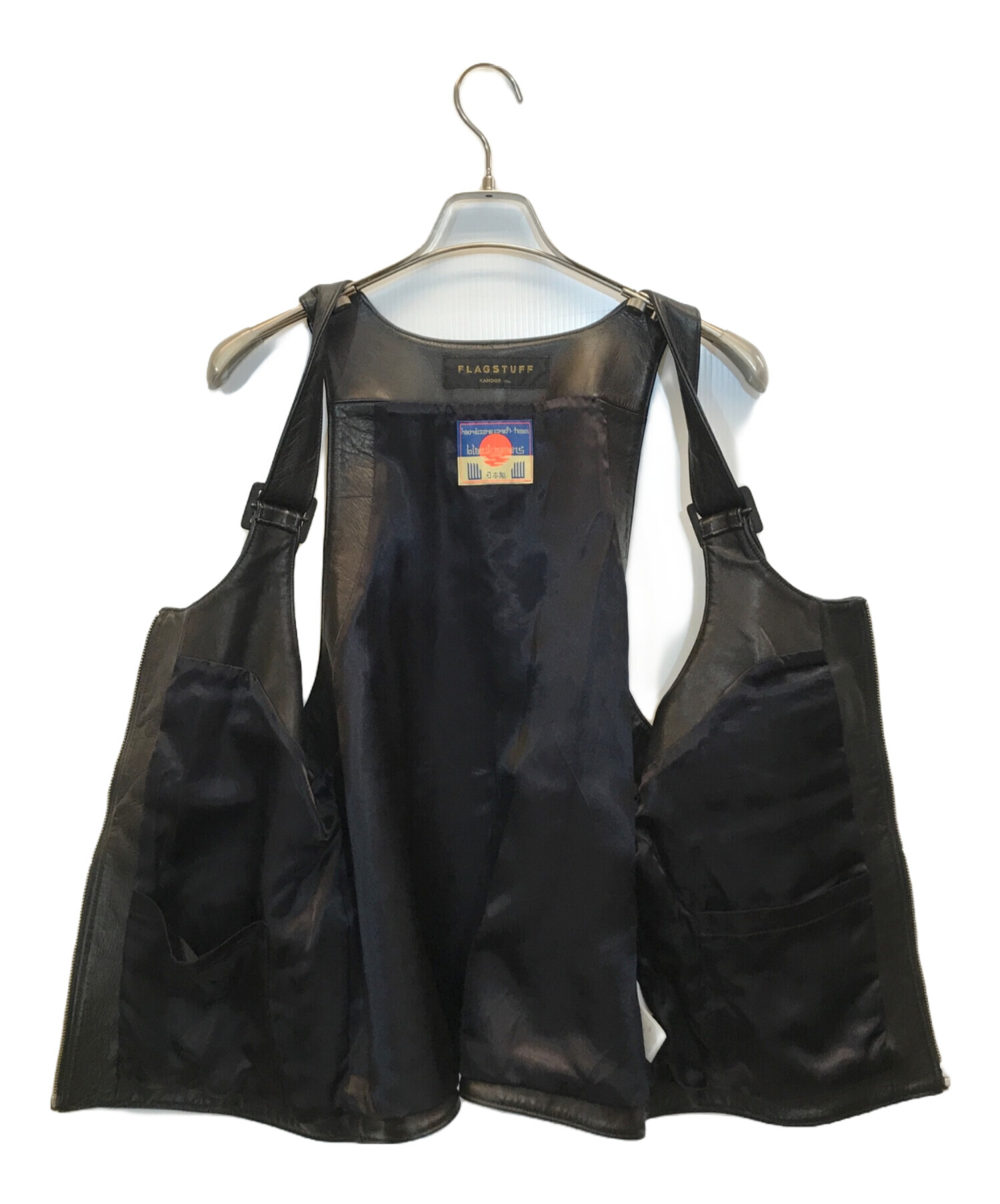 中古・古着通販】flagstuff (フラグスタフ) blackmeans (ブラックミーンズ) Leather Vest ブラック  サイズ:L｜ブランド・古着通販 トレファク公式【TREFAC FASHION】スマホサイト