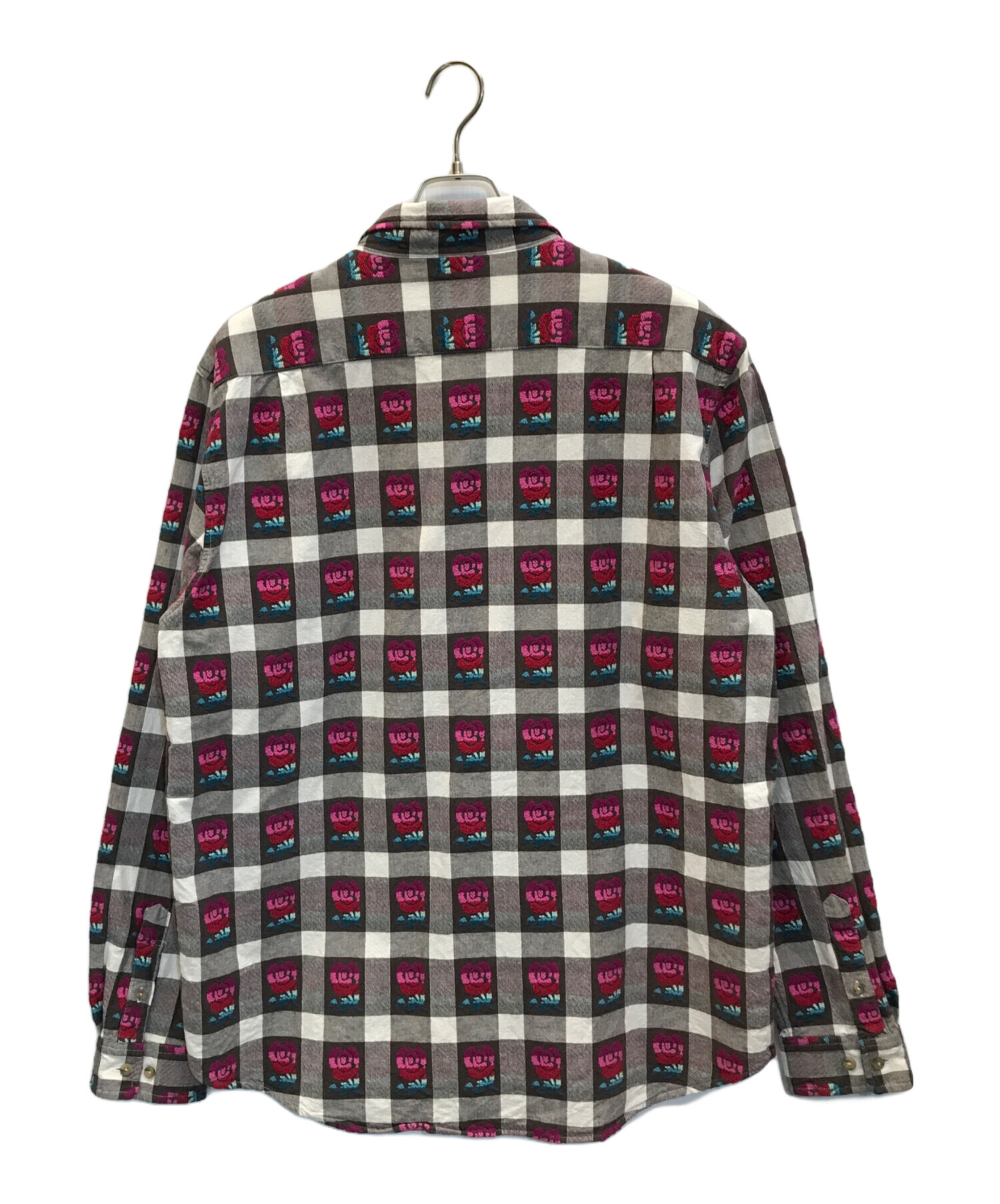 SUPREME (シュプリーム) 19SS Rose Buffalo Plaid Shirt グレー×ピンク サイズ:XL