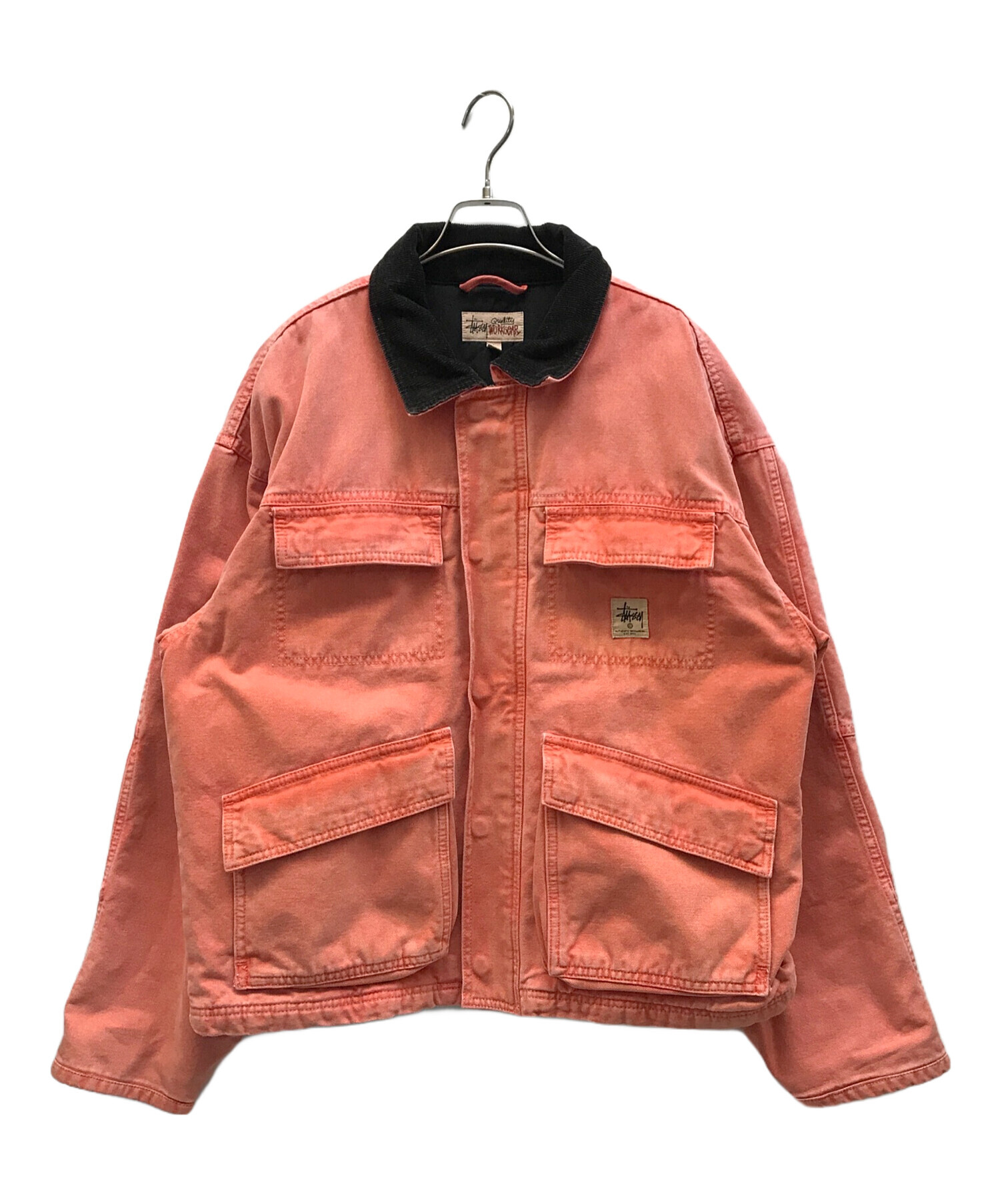 stussy (ステューシー) Washed Canvas Shop JACKET レッド サイズ:L