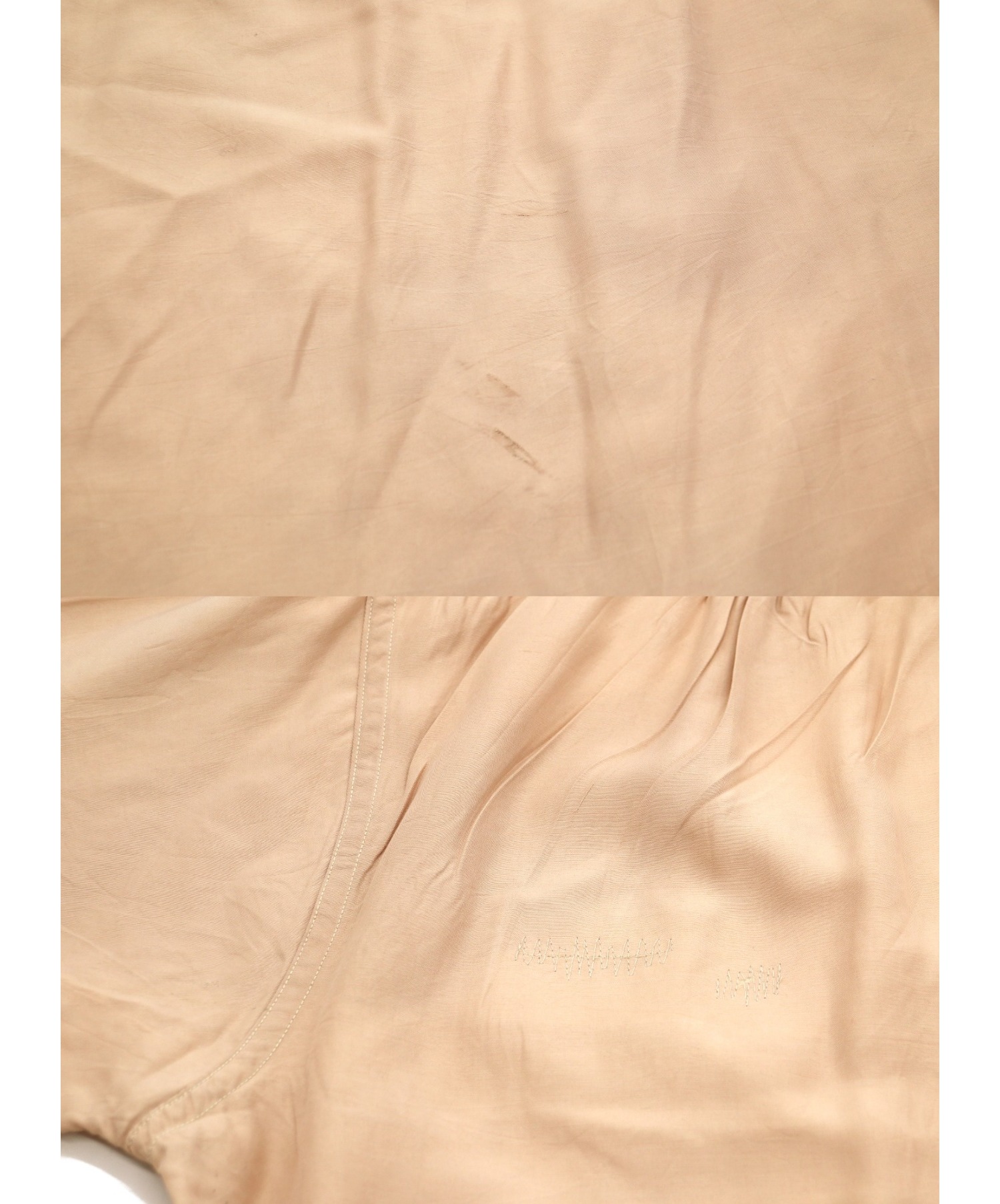 VINTAGE (ヴィンテージ) [古着]ヴィンテージレーヨンシルクシャツ ベージュ サイズ:15 1/2 40’s・SPORT CLAD・マチ付