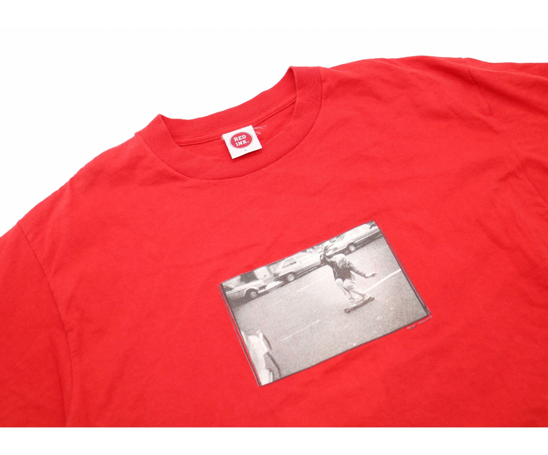 RED INK SKATEBOARD (レッドインクスケートボード) [古着]スケーターフォトプリントTシャツ レッド サイズ:L  オールドスケート・90’s・TOBIN YELLAND