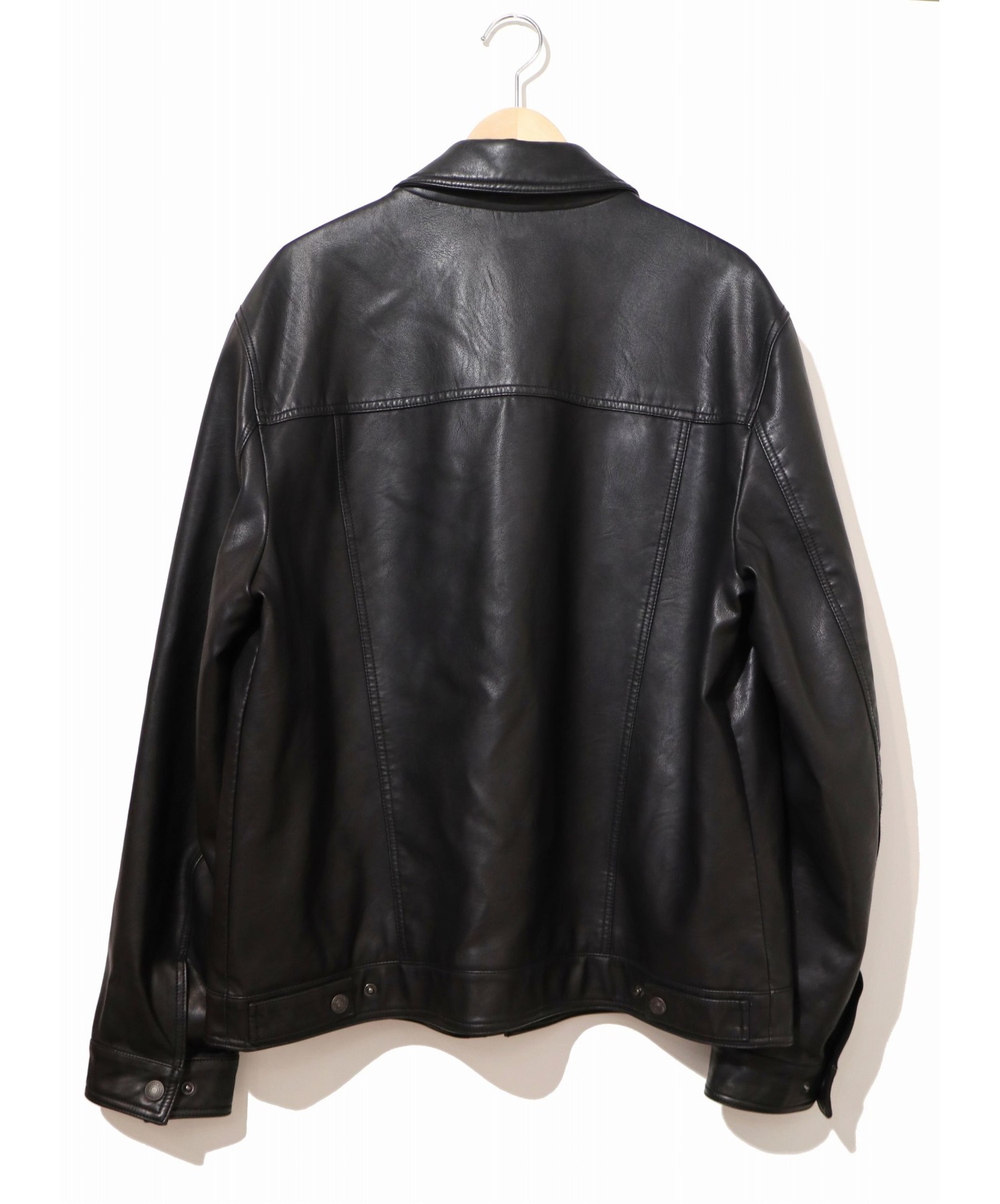 LEVIS (リーバイス) フェイクレザートラッカージャケット ブラック サイズ:XL