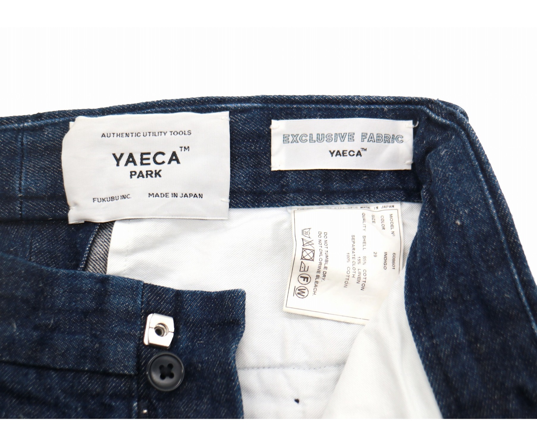 YAECA (ヤエカ) デニムパンツ インディゴ サイズ:29表記 608601・exclusive fabric・YAECA PARK