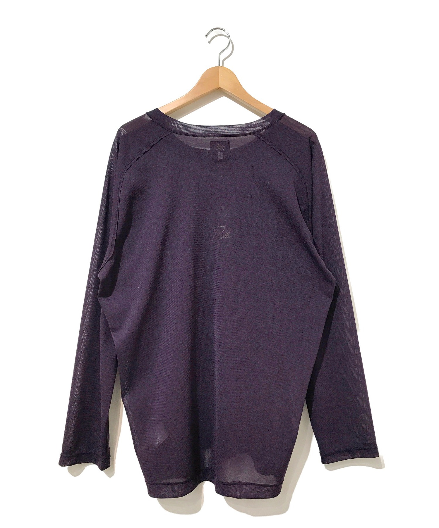 Needles (ニードルズ) ポリジャージーUネックロングスリーブTシャツ パープル サイズ:L 未使用品 L/S U NECK TEE -  POLY JERSEY